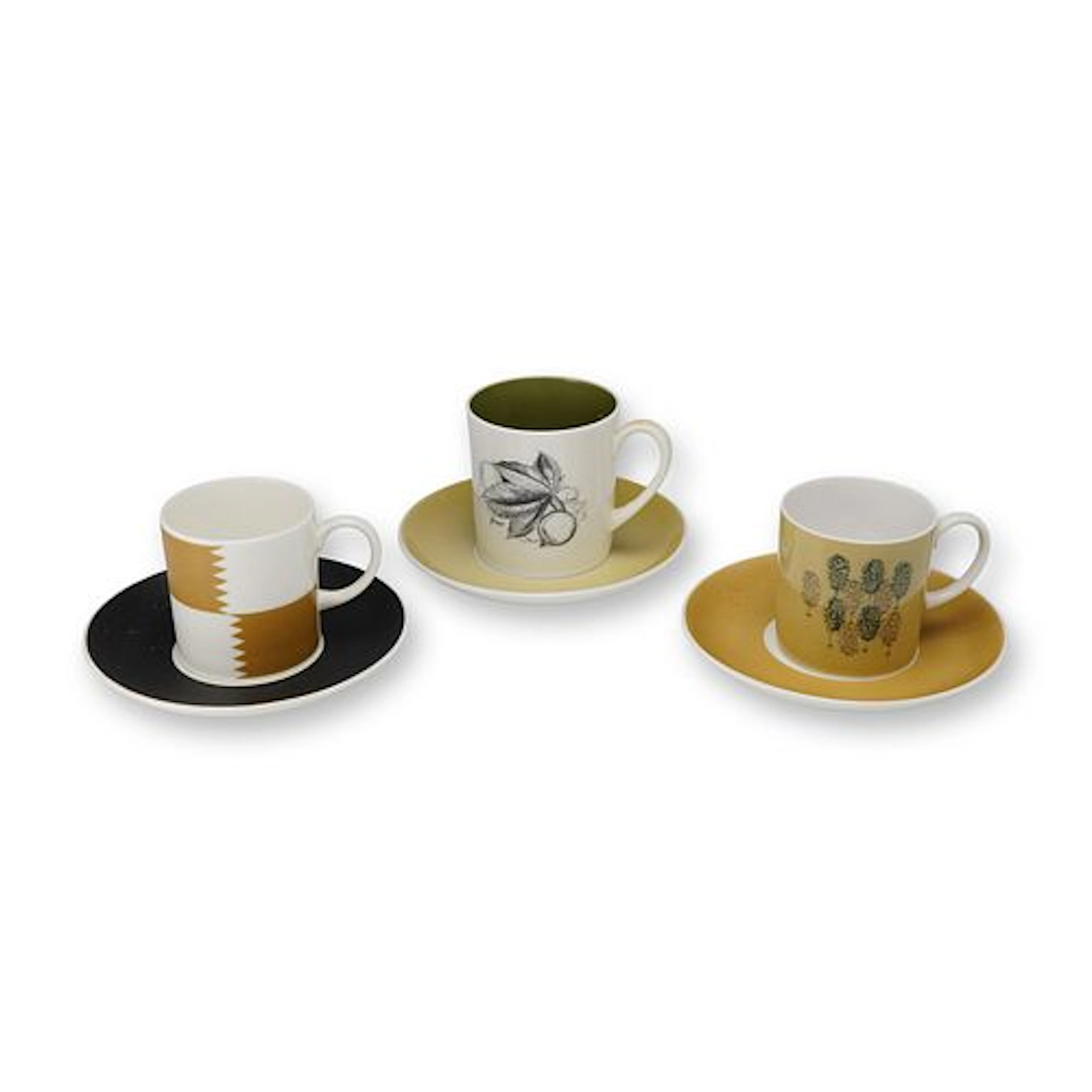 6pc Susie Cooper Design for Wedgwood Bone China Coffee Can and Saucer Set