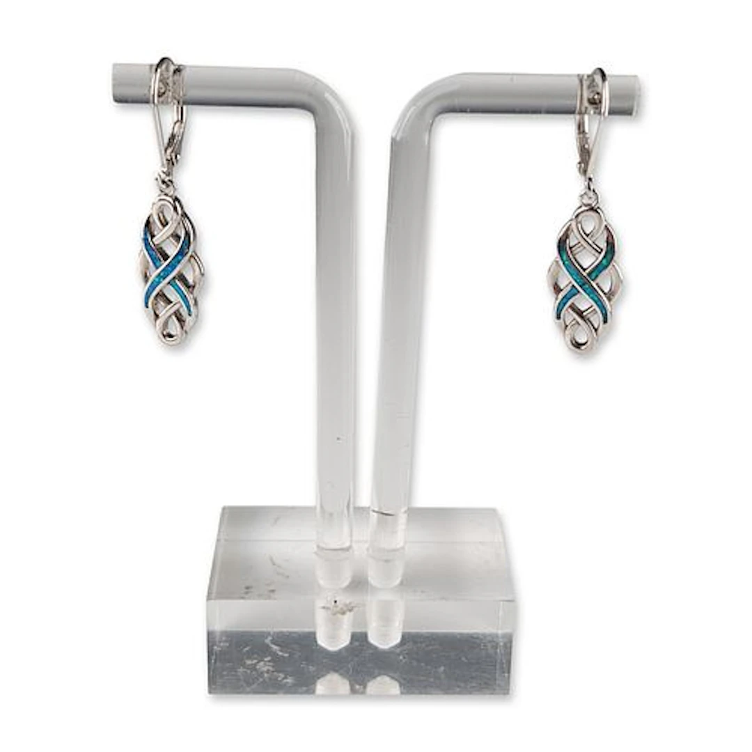 Pair of Sterling Silver Celtic Knot Dangle Earrings