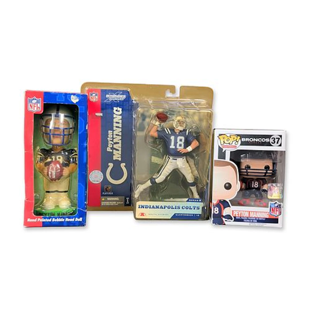 3pc Peyton Manning NFL Football Figurines