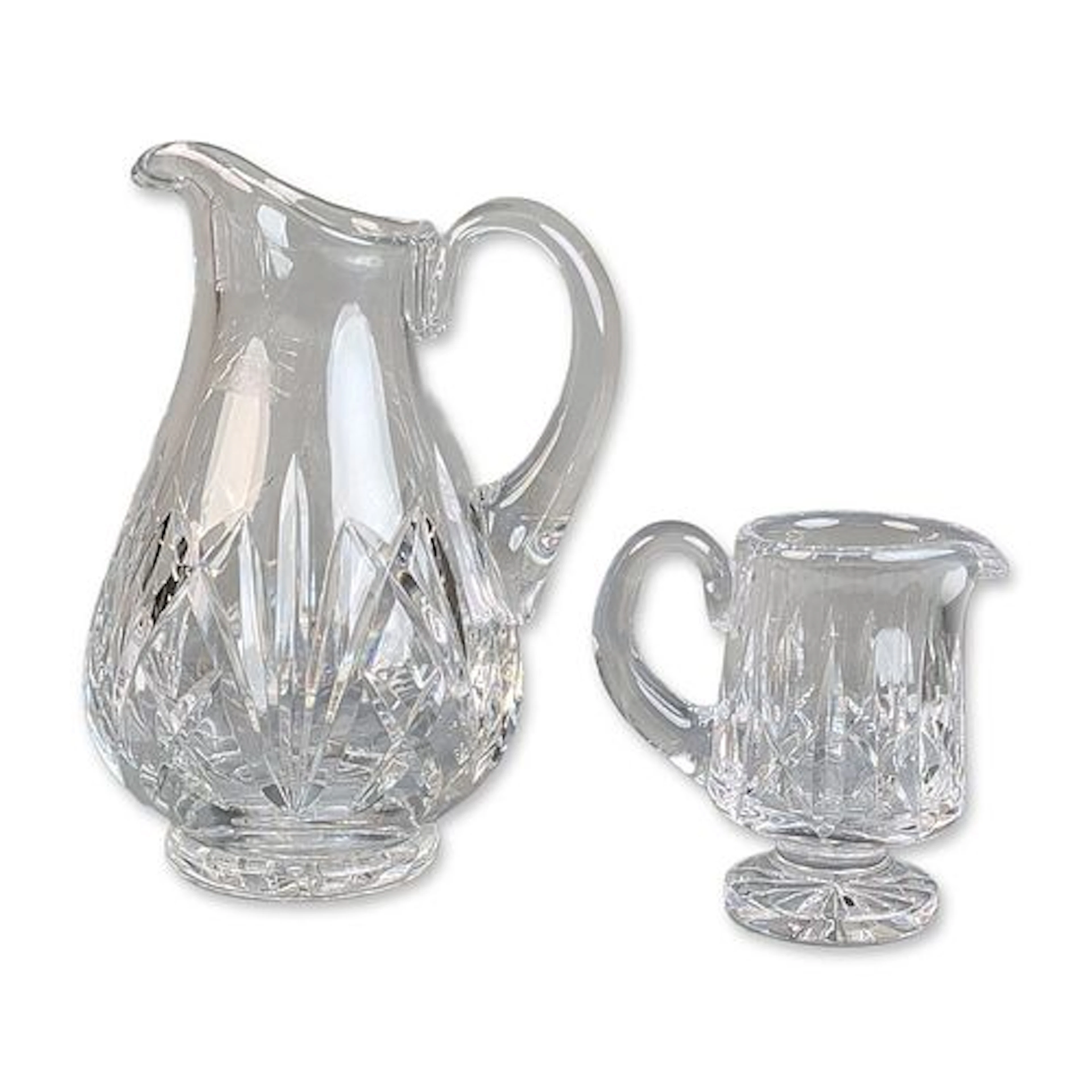 2pc Marquis by Waterford Crystal Pitcher and Creamer Jug, Brookside