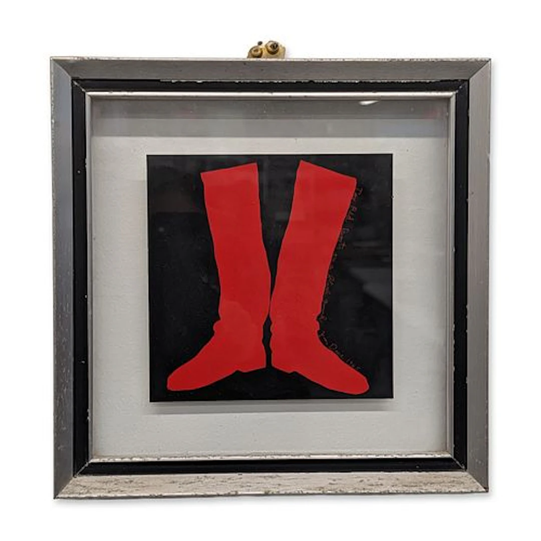 Jim Dine (American, b. 1935) Serigraph on Paper, Two Red Boots on