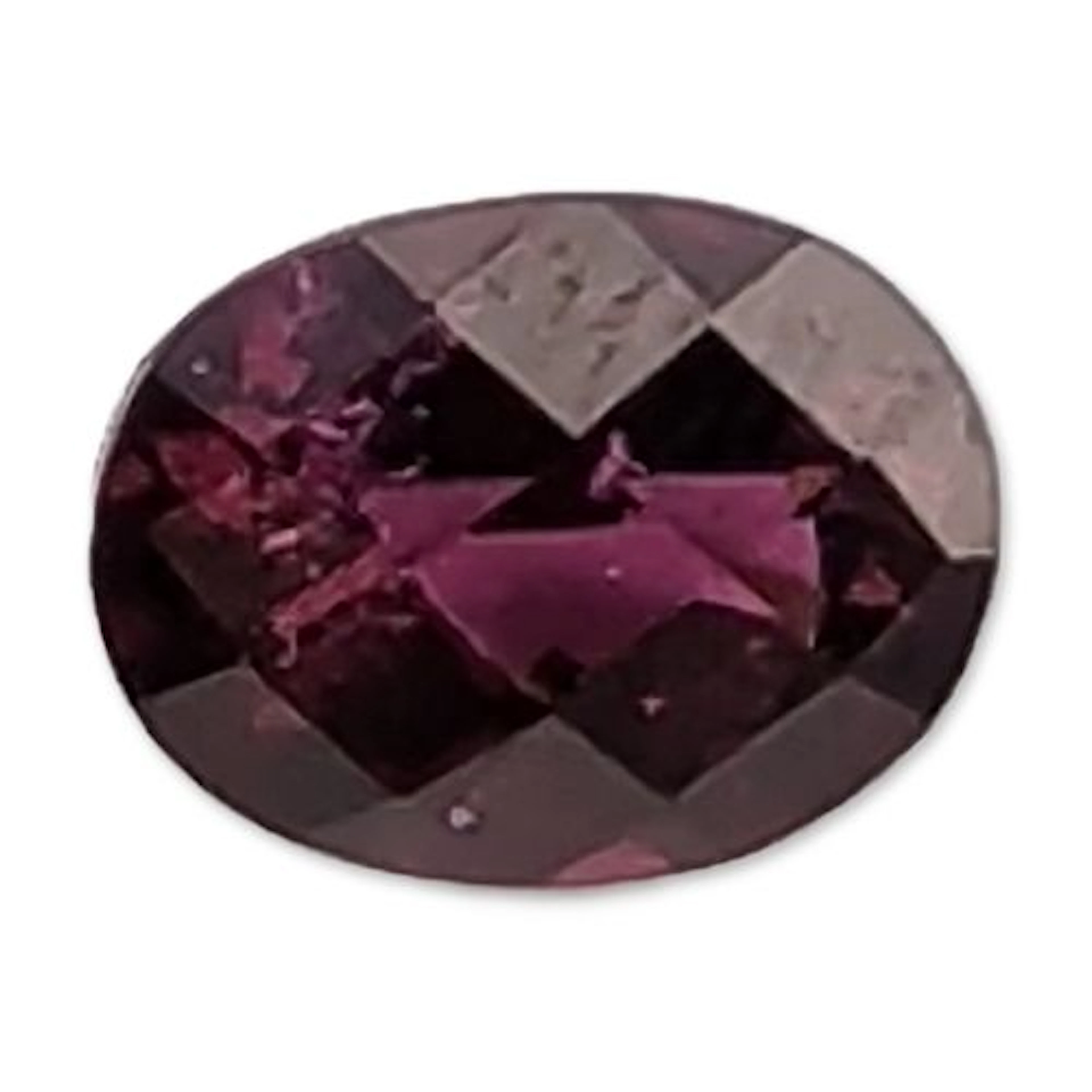 Oval Faceted Reddish Purple Garnet Gemstone