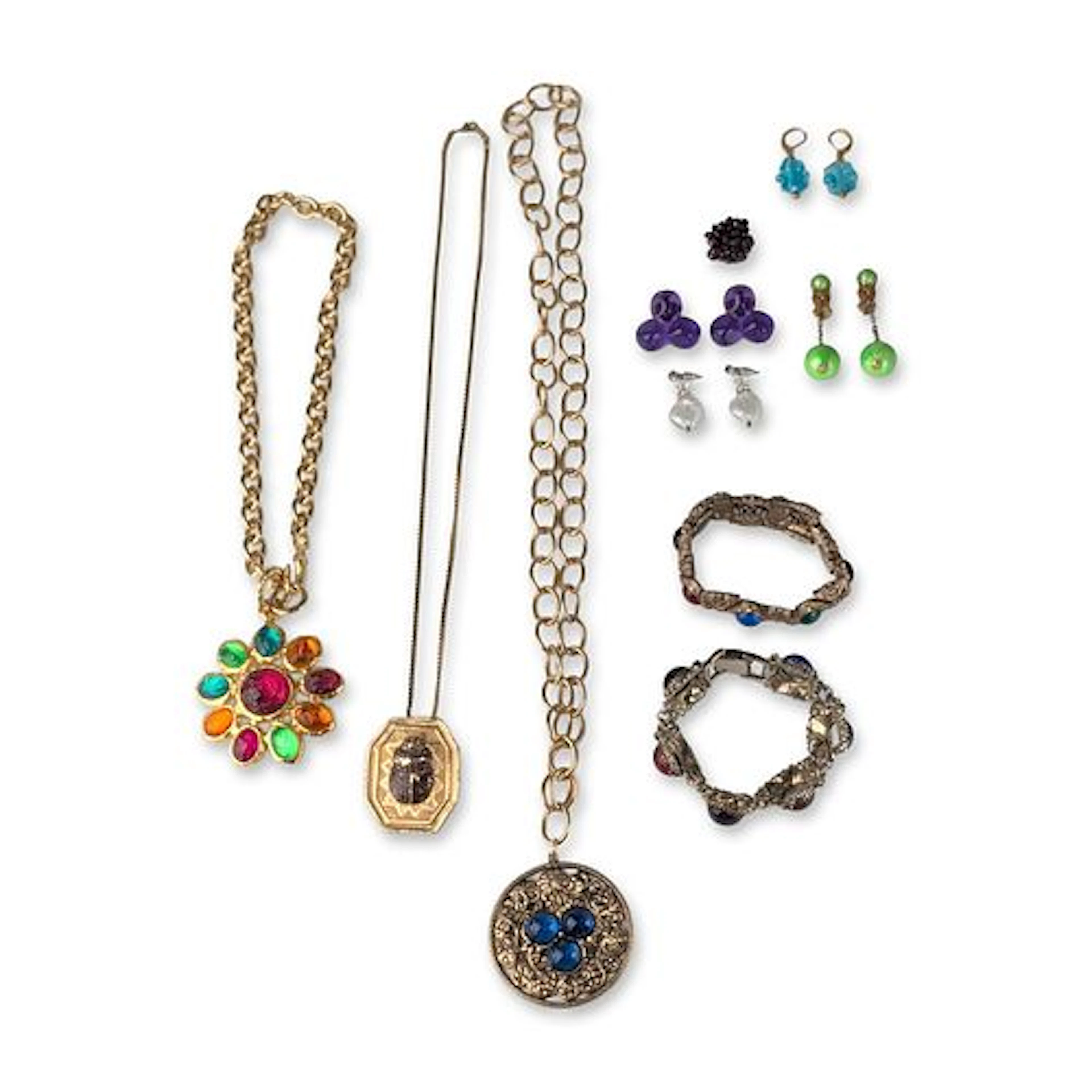 12pc Accessocraft, Swank, and Other Vintage Costume Jewelry Bracelets