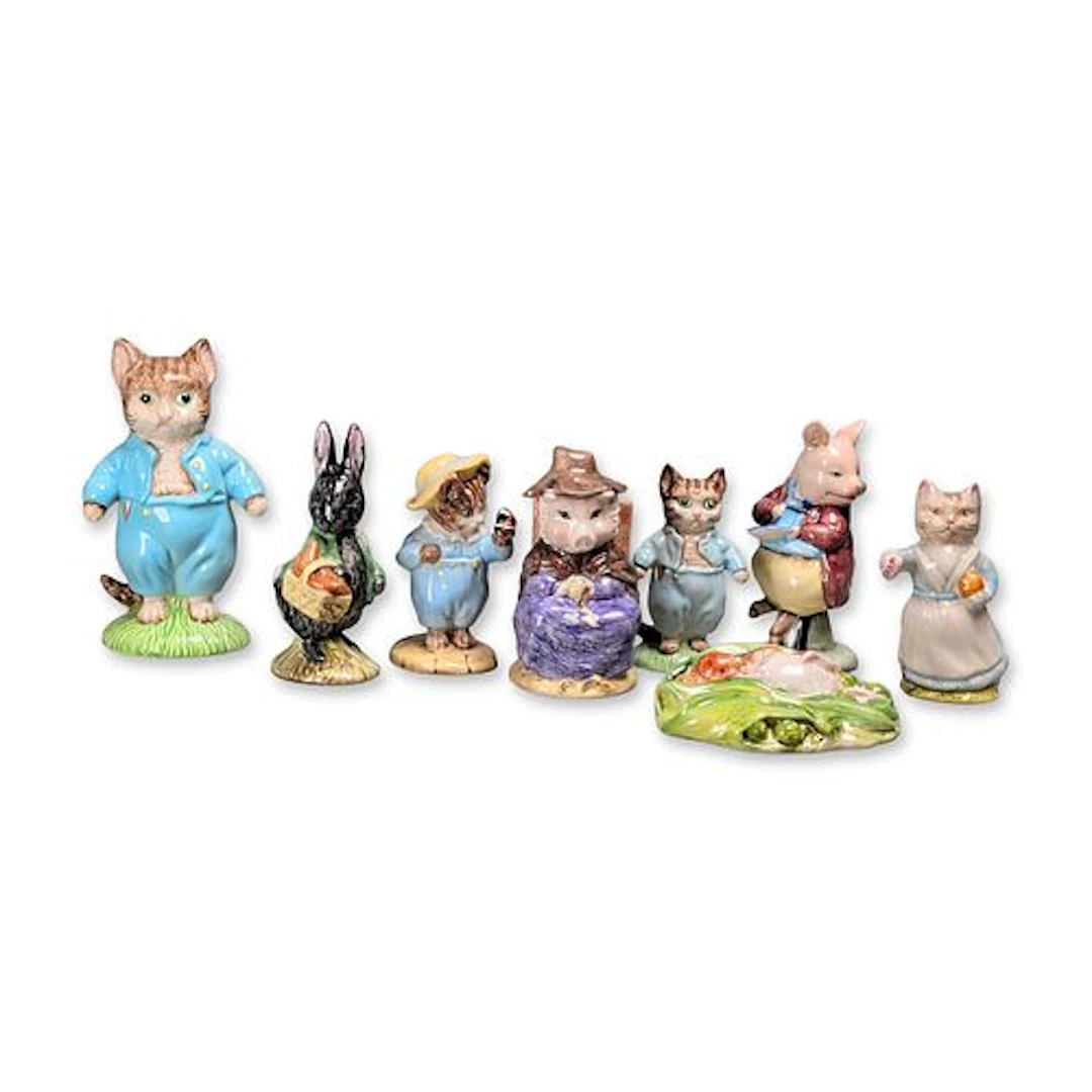 8pc Royal Albert and Beswick Beatrix Potter Porcelain Figurines