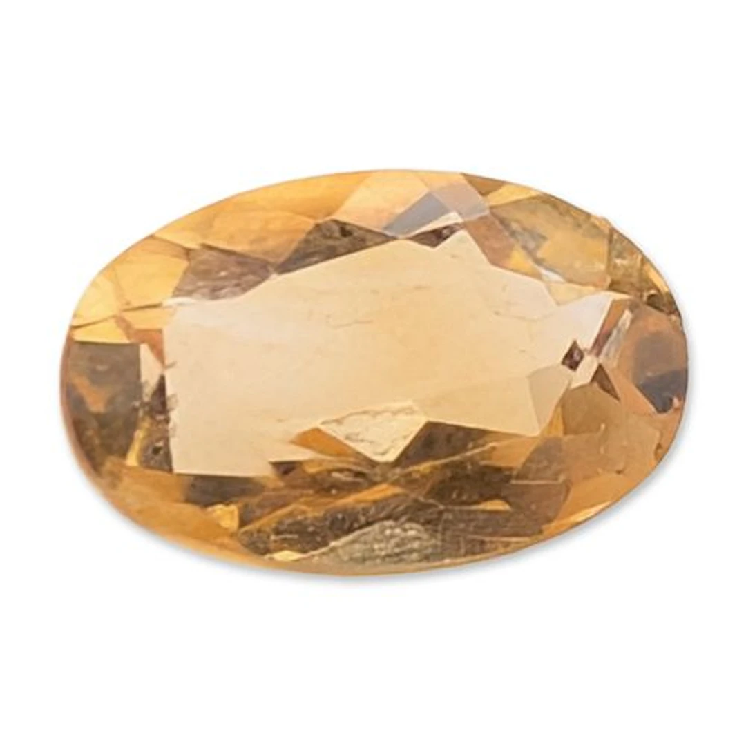 Oval Faceted Golden Yellow Loose Citrine Gemstone