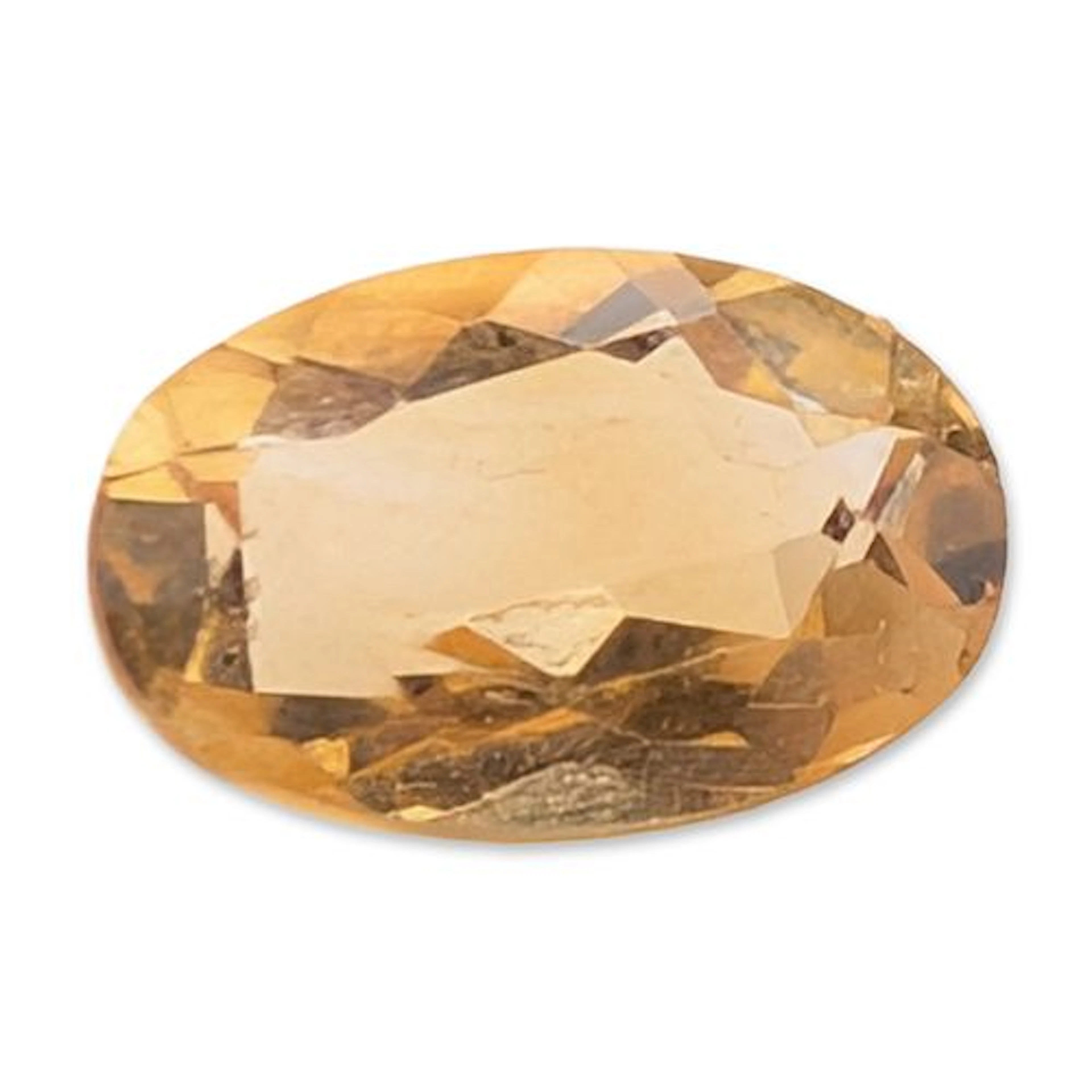 Oval Faceted Golden Yellow Loose Citrine Gemstone