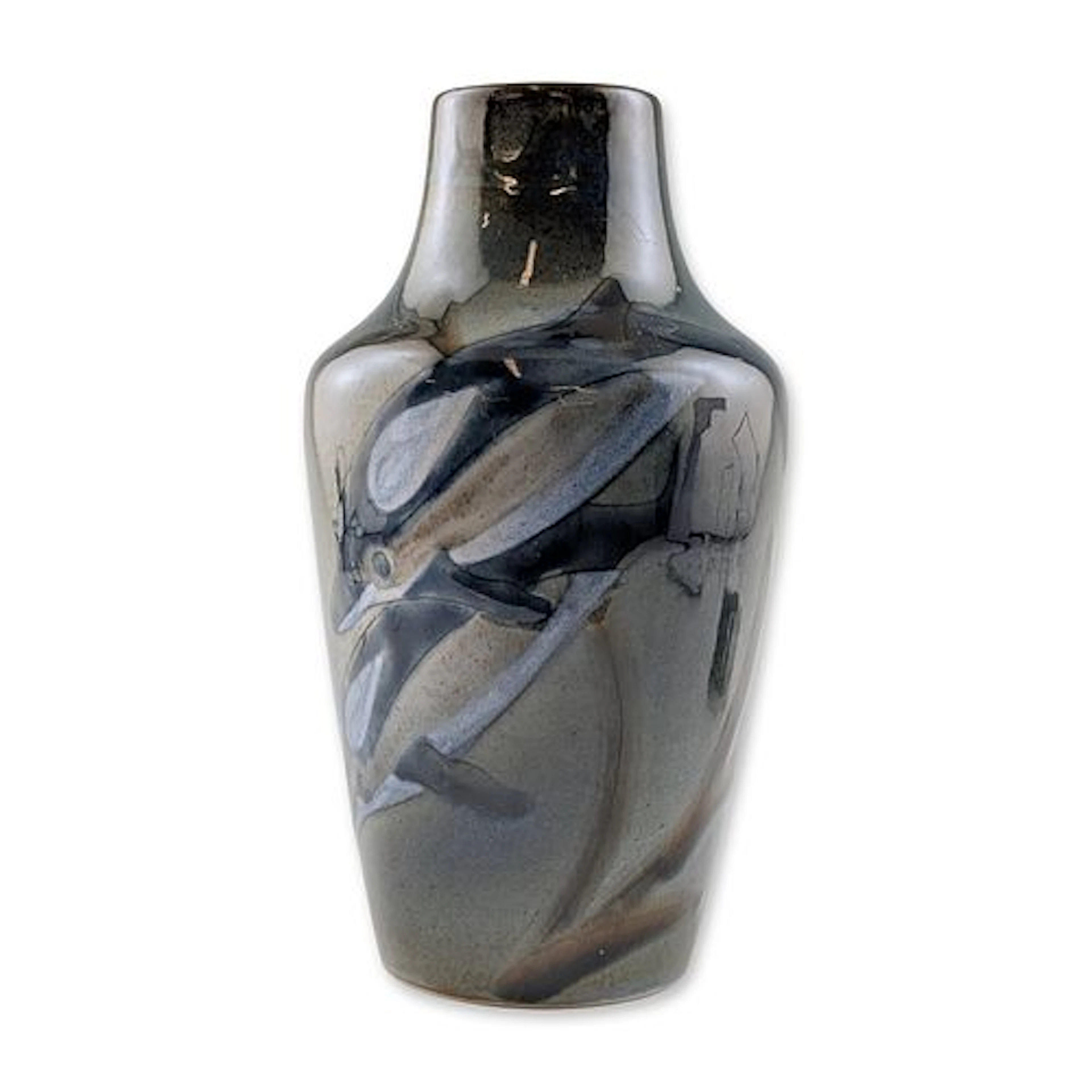 Cobridge Stoneware Dolphin Motif Vase