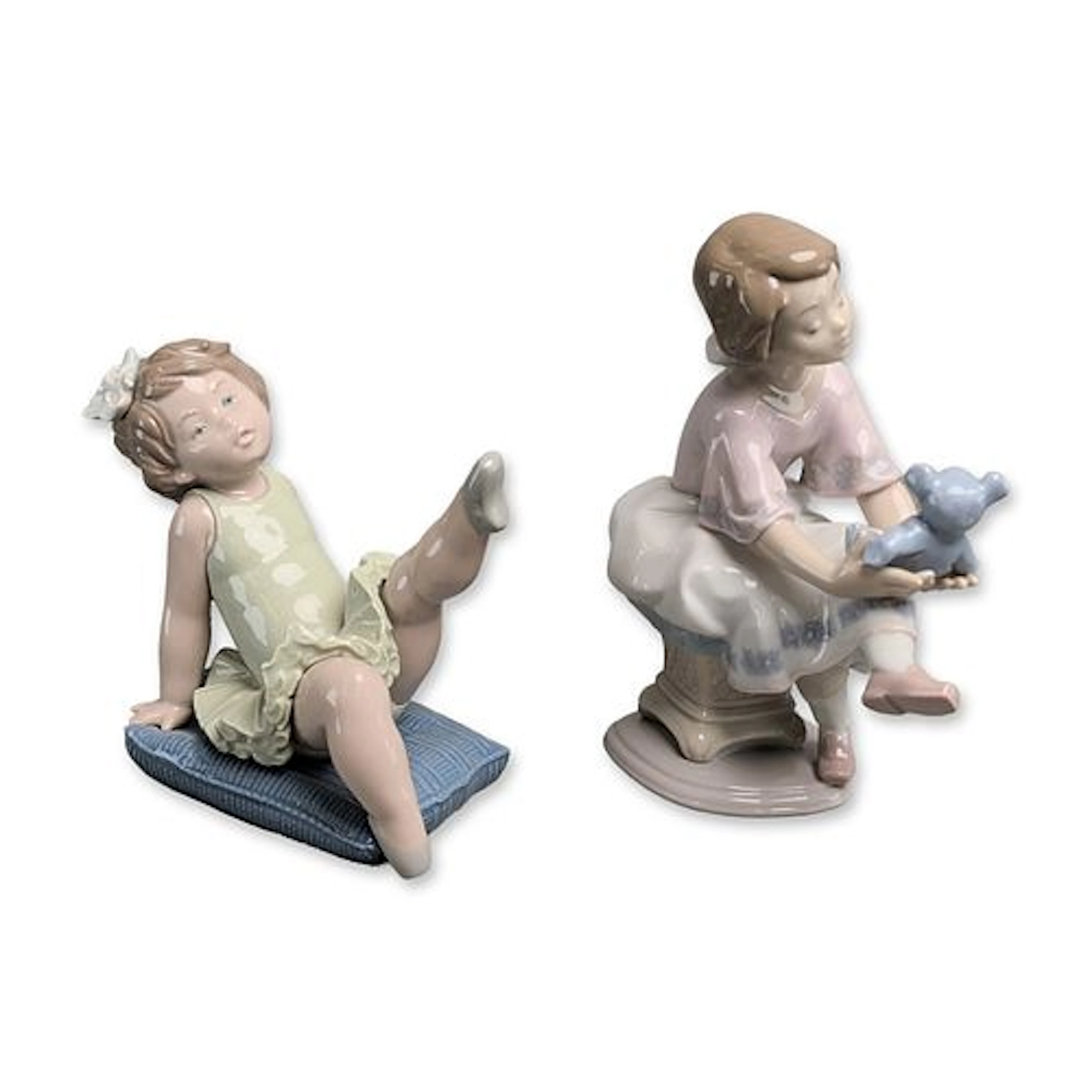 Two Lladro Glazed Porcelain Figurines, Best Friend 01007620 & Little