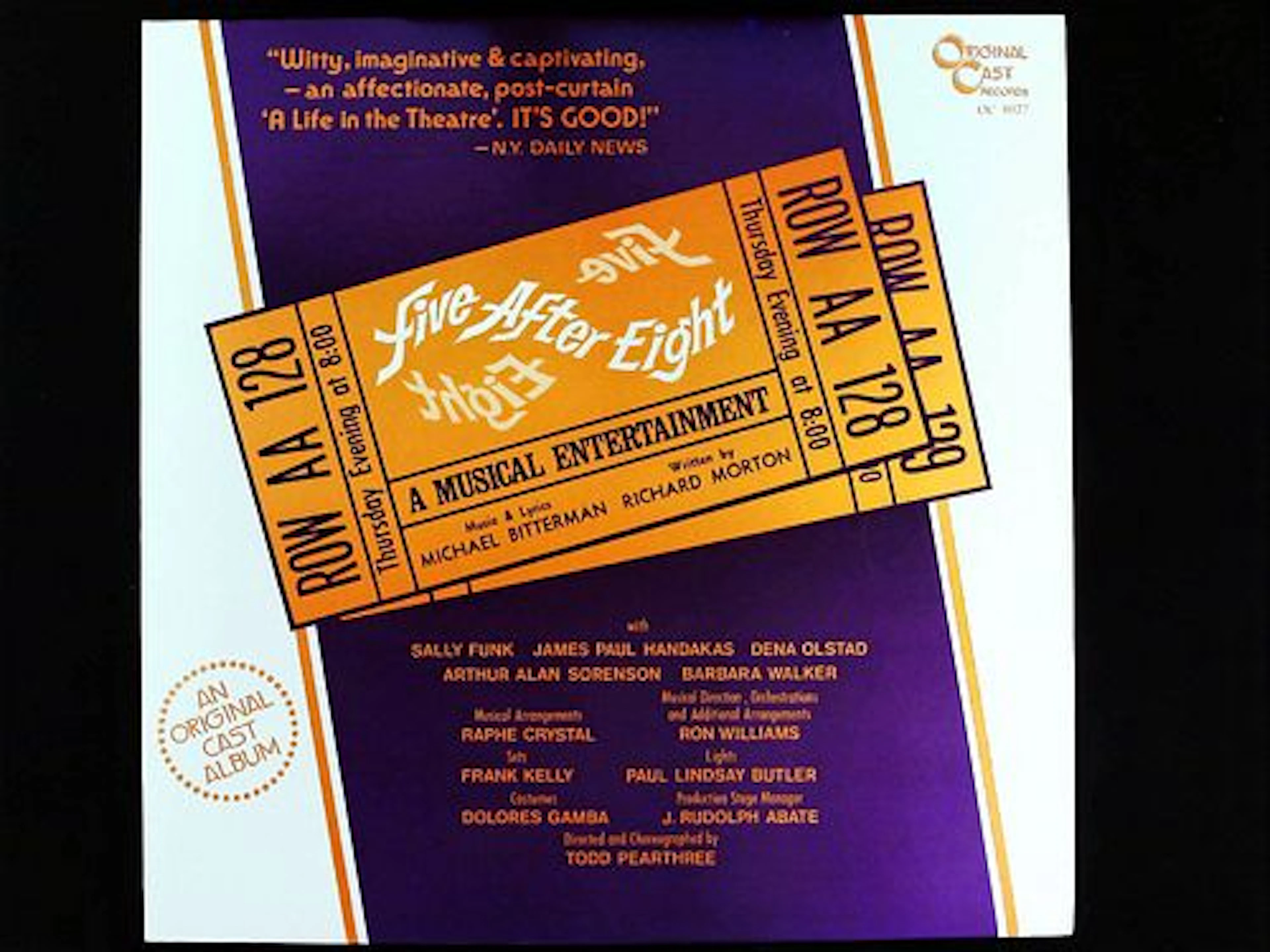 Original Cast Recording LP: Five After Eight: A Musical Entertainment (1979)
