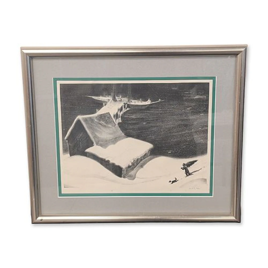 James E. Allen (American, 1894-1964) Lithograph on Paper, Cove in