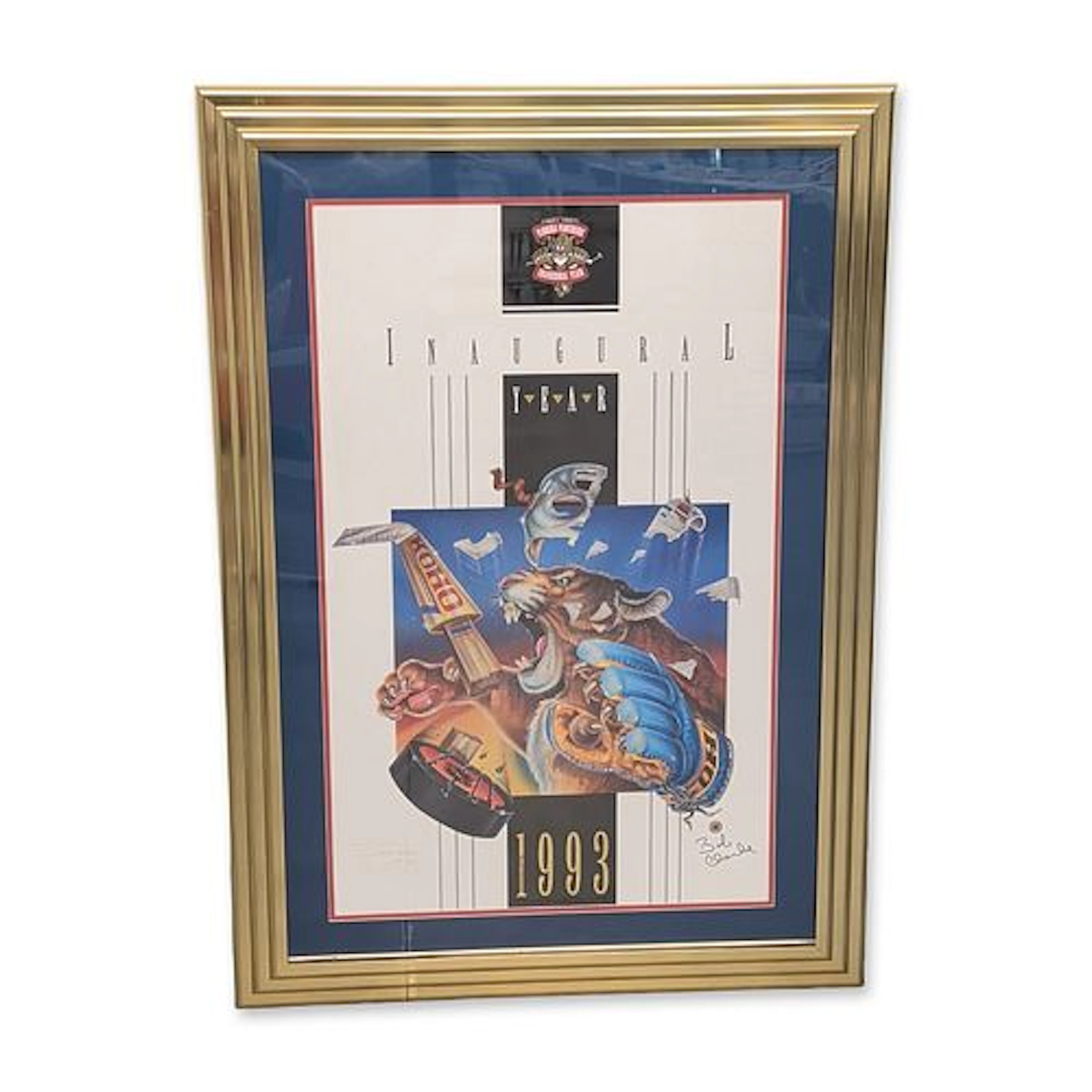 Denis Pereira Signed Florida Panthers Inaugural Year Poster