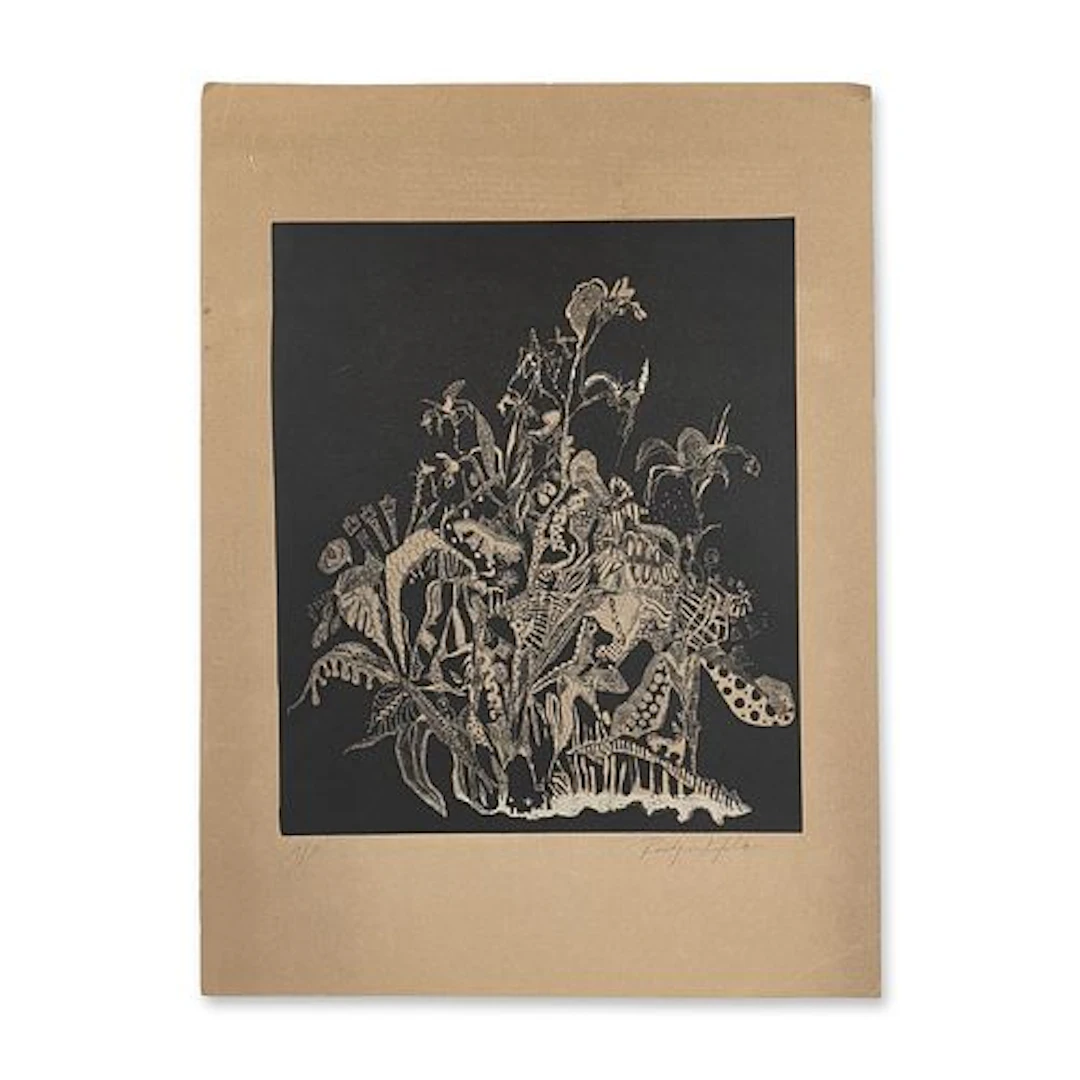 Roslyn Kaplan, Wood Carving Ink Print on Paper