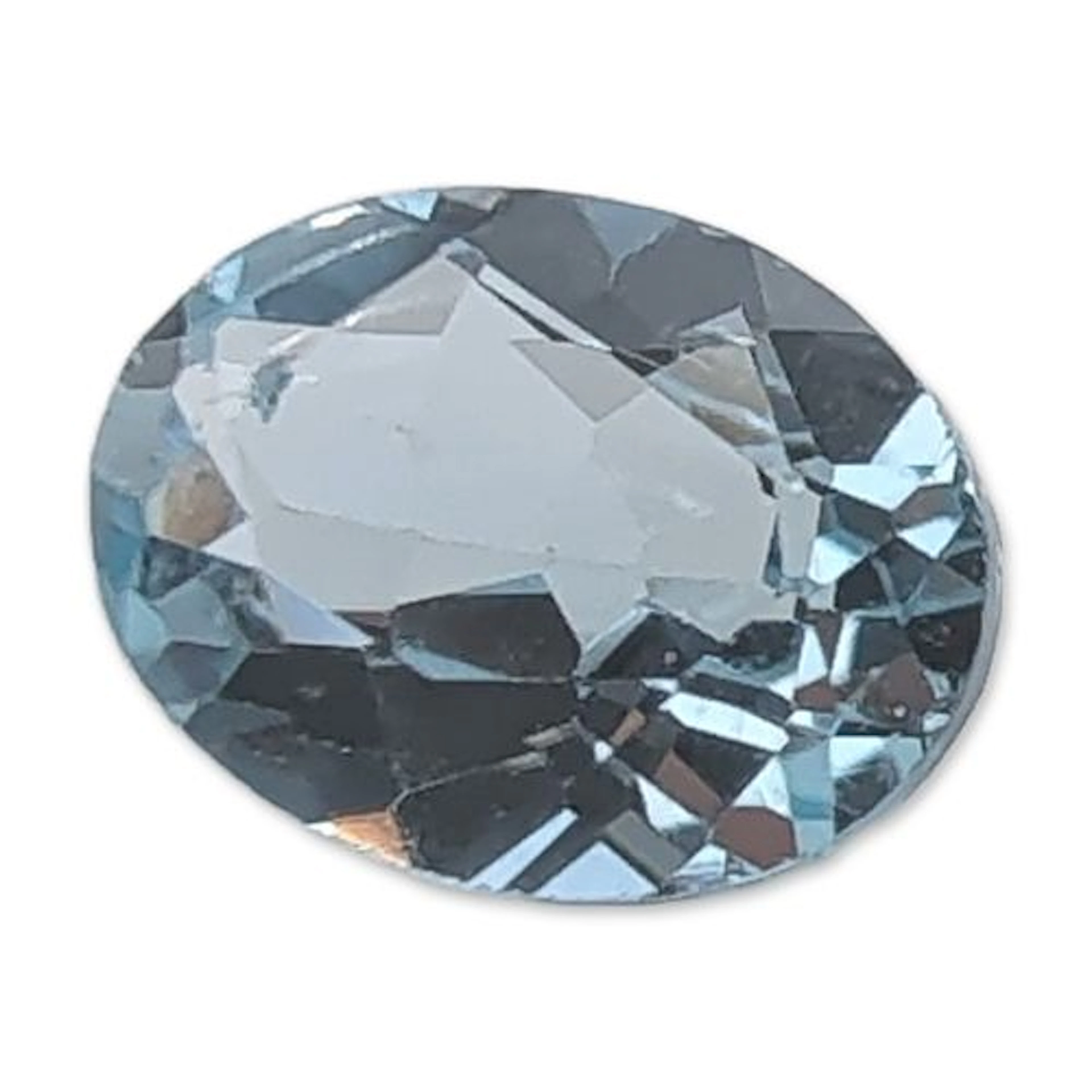 Faceted Light Blue Oval Topaz Gemstone