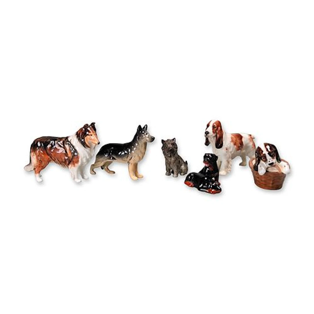 6pc Beswick and Royal Doulton Porcelain Dog Figurines