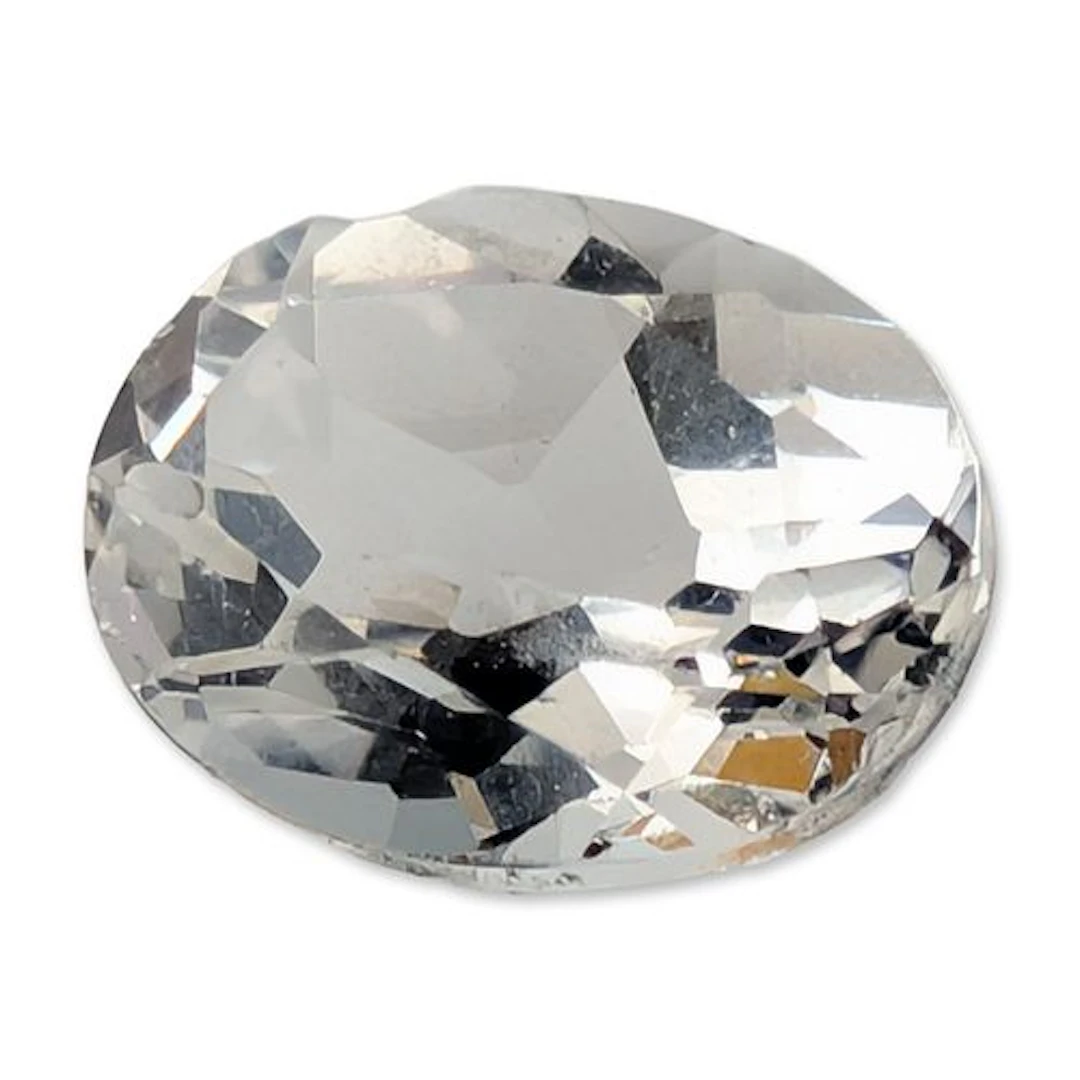 Oval Cut Colorless Topaz Loose Gemstone