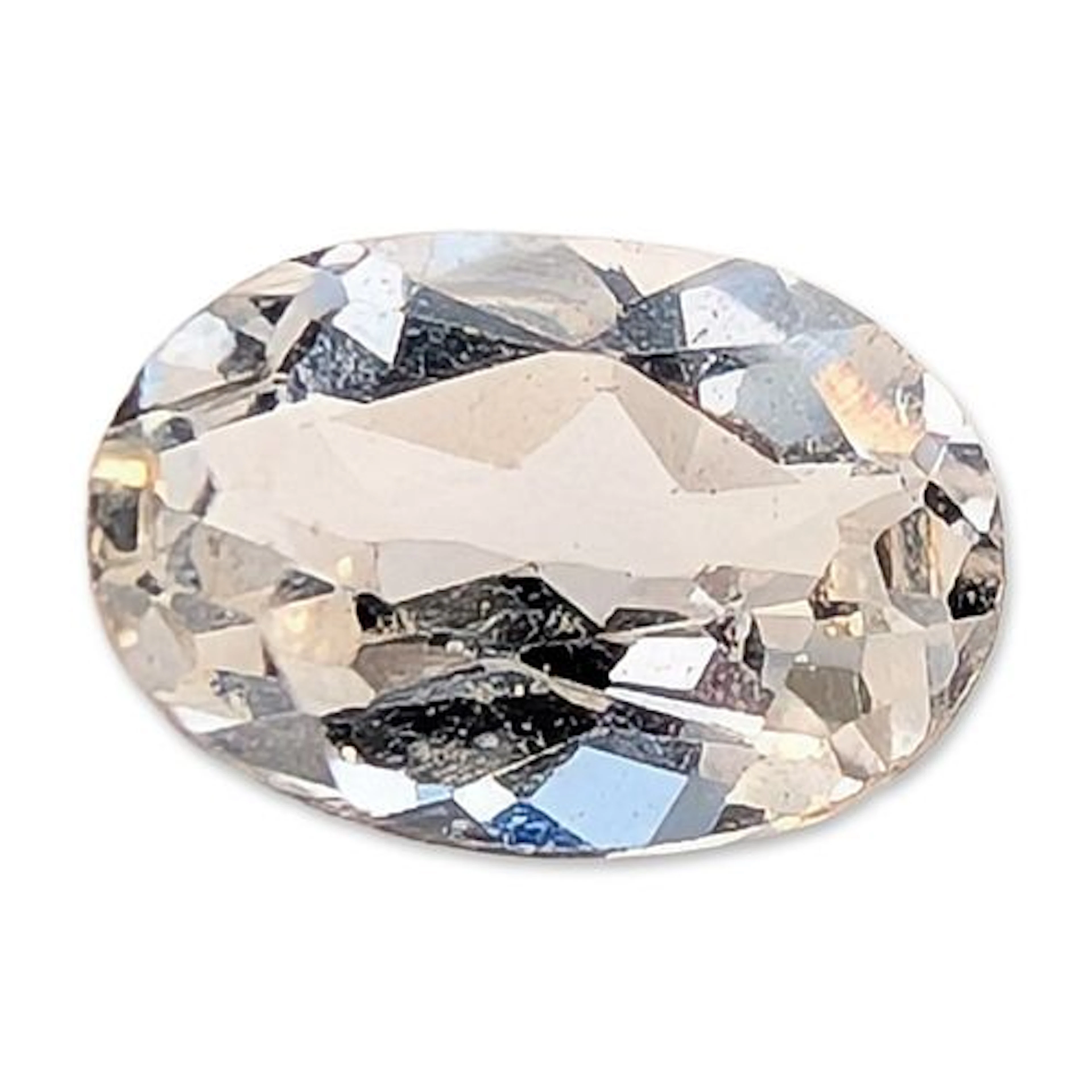 Oval Faceted White Topaz Gemstone