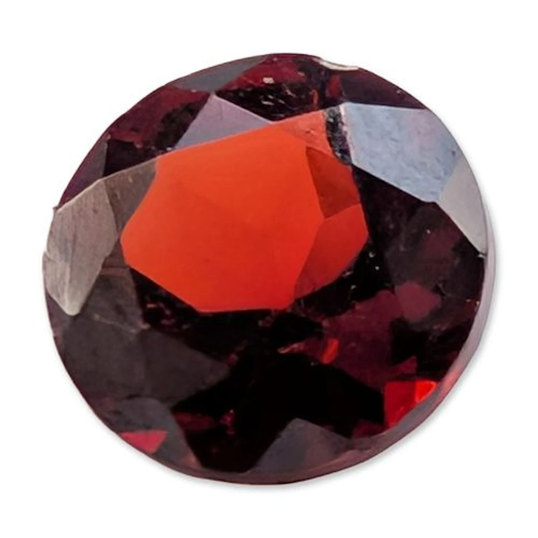 Round Brilliant Cut Natural Red Garnet