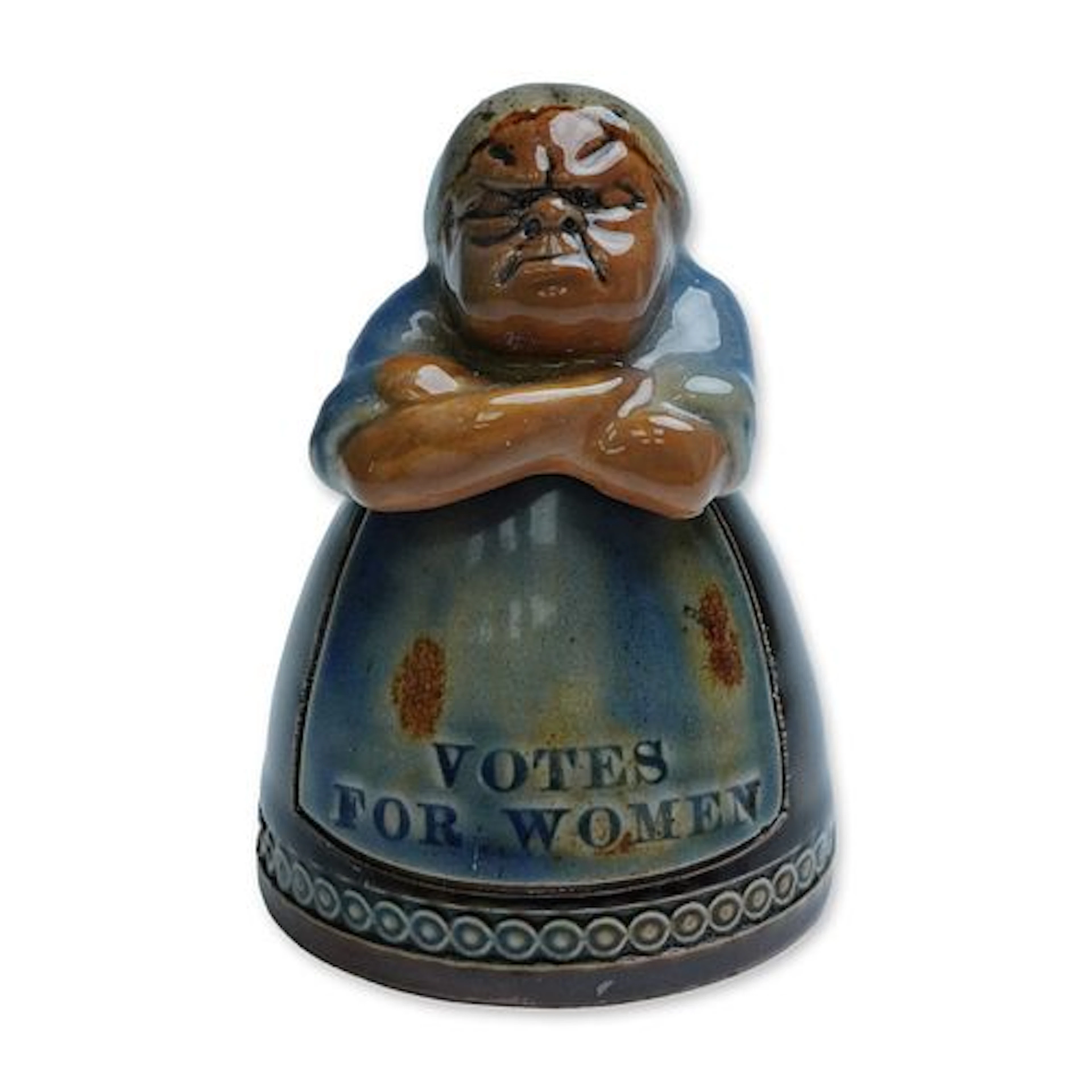 Rare Royal Doulton Stoneware Suffragette Figural Inkwell