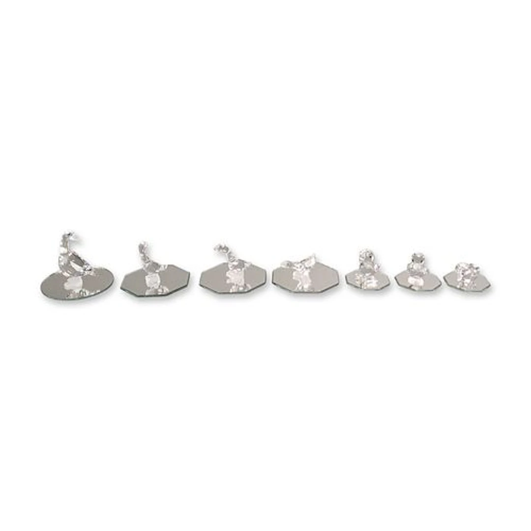 7pc Swarovski Silver Crystal Waterfowl Figurines with Mirror Bases