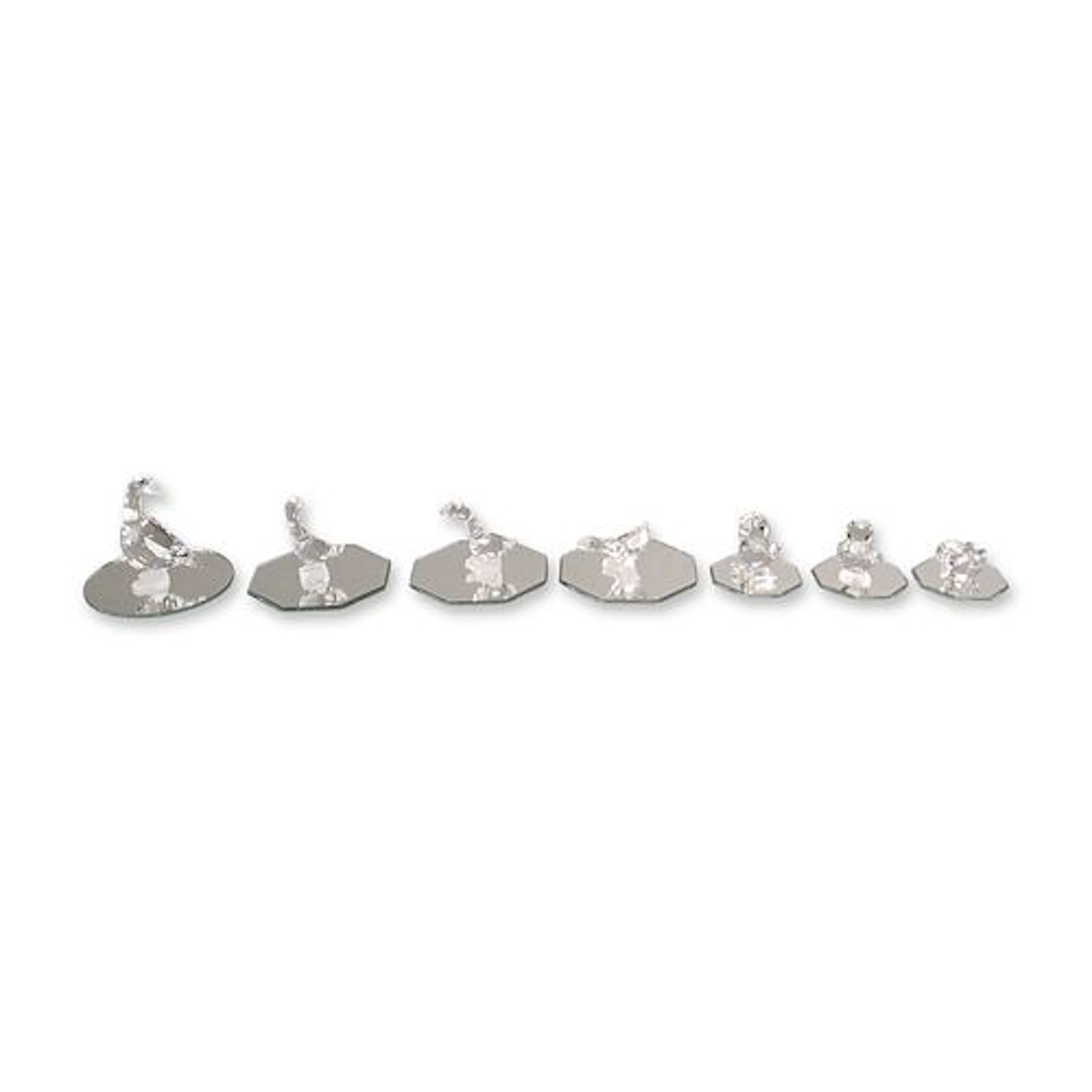 7pc Swarovski Silver Crystal Waterfowl Figurines with Mirror Bases