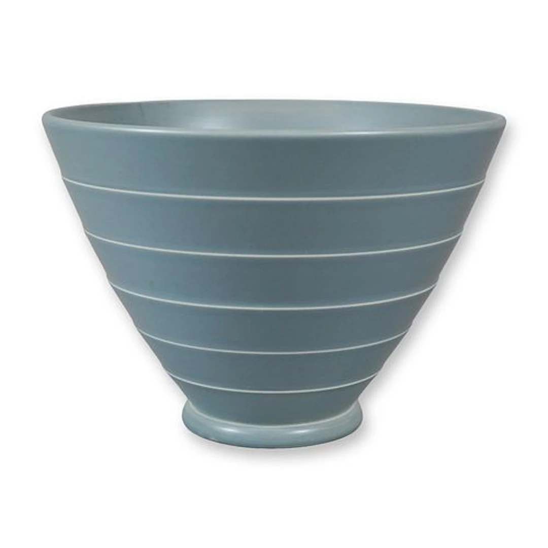 Keith Murray for Wedgwood Art Deco Glazed Earthenware Conical Bowl