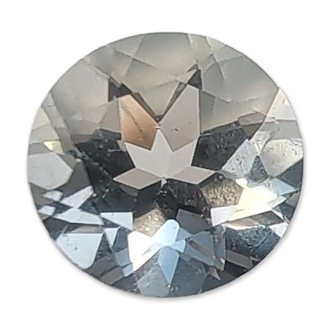 Round Modified Brilliant Cut Pale Blue Aquamarine Gemstone