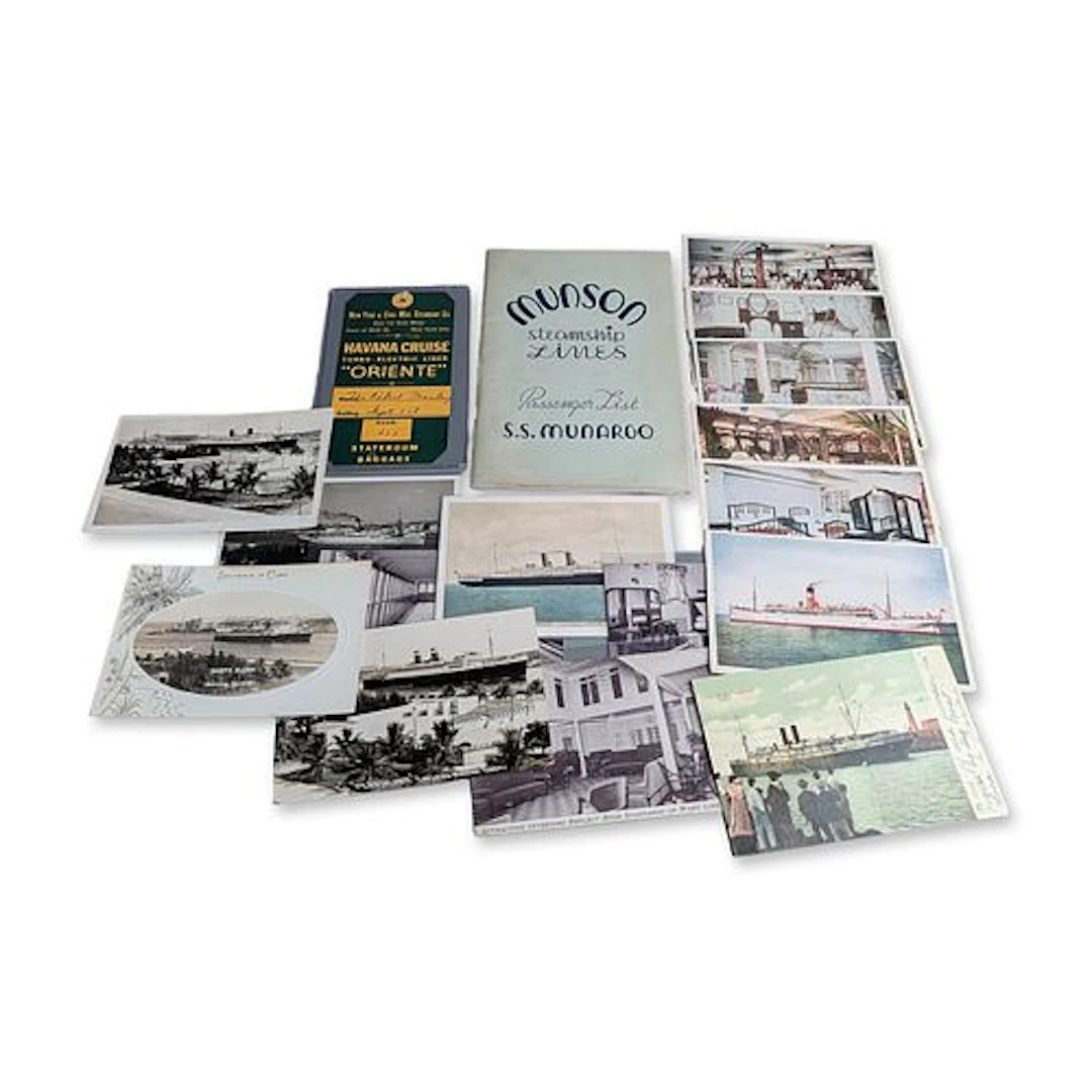 17pc Vintage Ocean Liner Ephemera and Travel Diary Collection