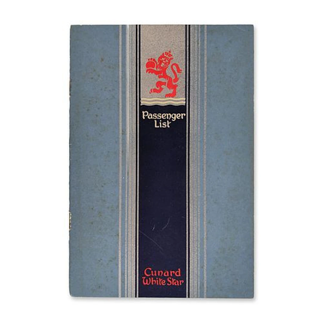 Cunard White Star RMS Queen Mary Passenger List 1949