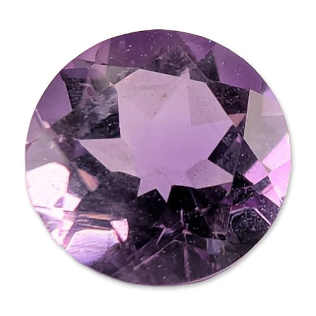 Round Brilliant Cut Amethyst Gemstone