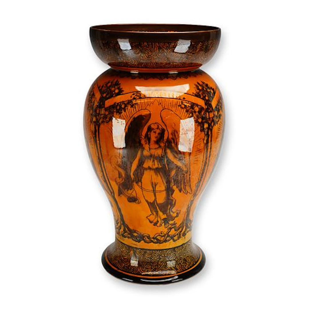 Doulton Burslem Morrisian Ware Angels Vase