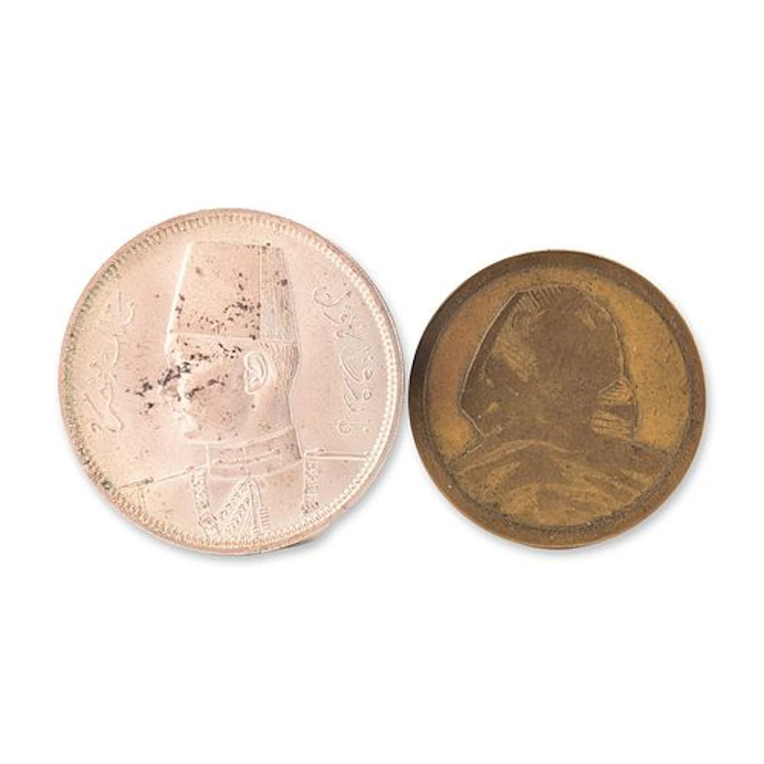 2pc Egyptian Kingdom 5 Qirsh and Republic Era Coins