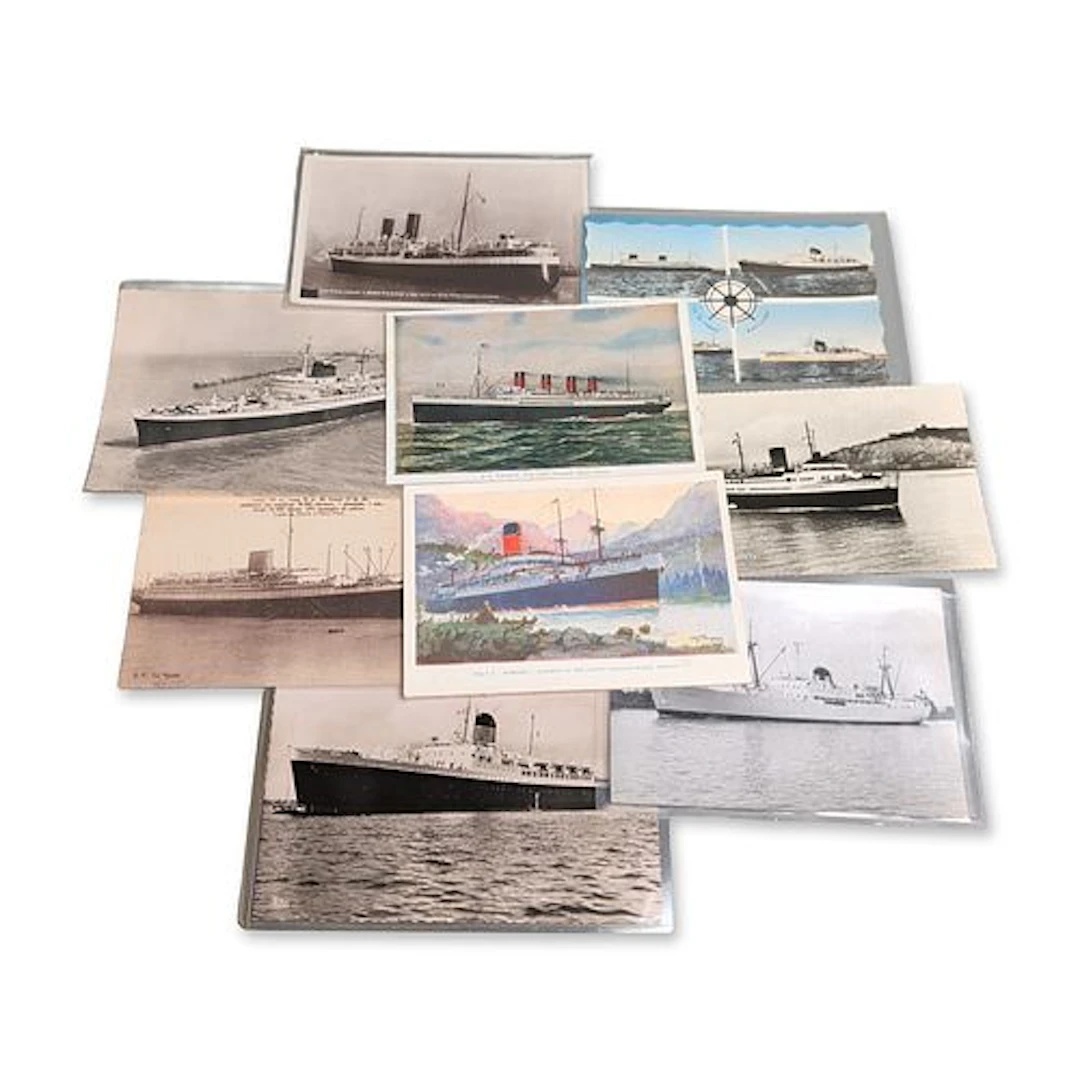 10pc Mid-Century French Maritime and Ocean Liner Postcards