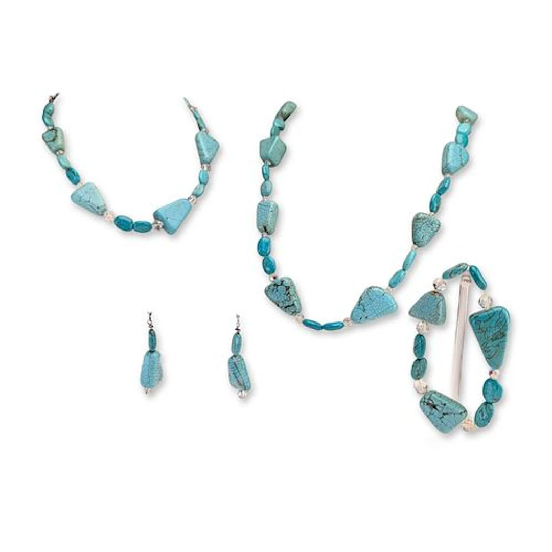 4pc Sterling Silver and Turquoise Style Jewelry Collection