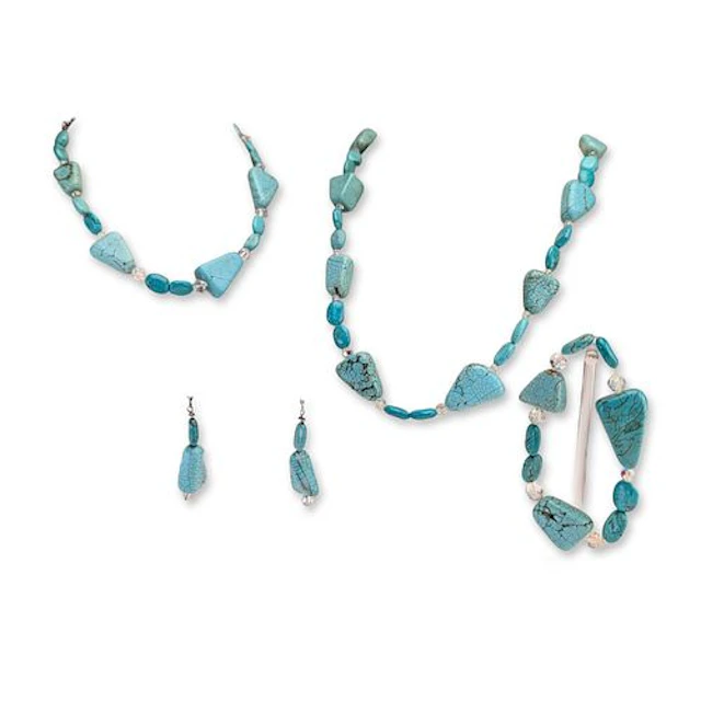 4pc Sterling Silver and Turquoise Style Jewelry Collection