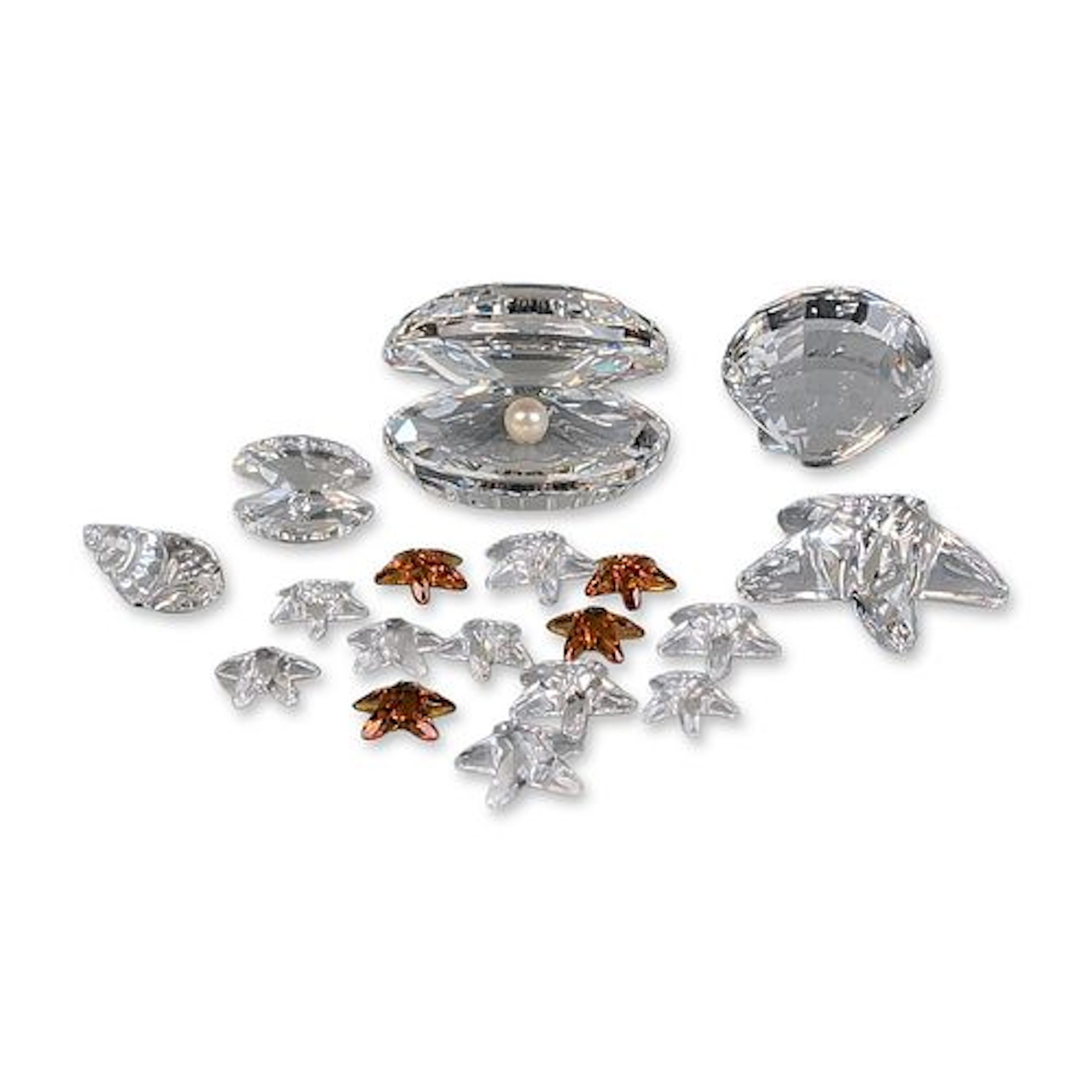 18pc Swarovski Silver Crystal Marine Themed Figurines