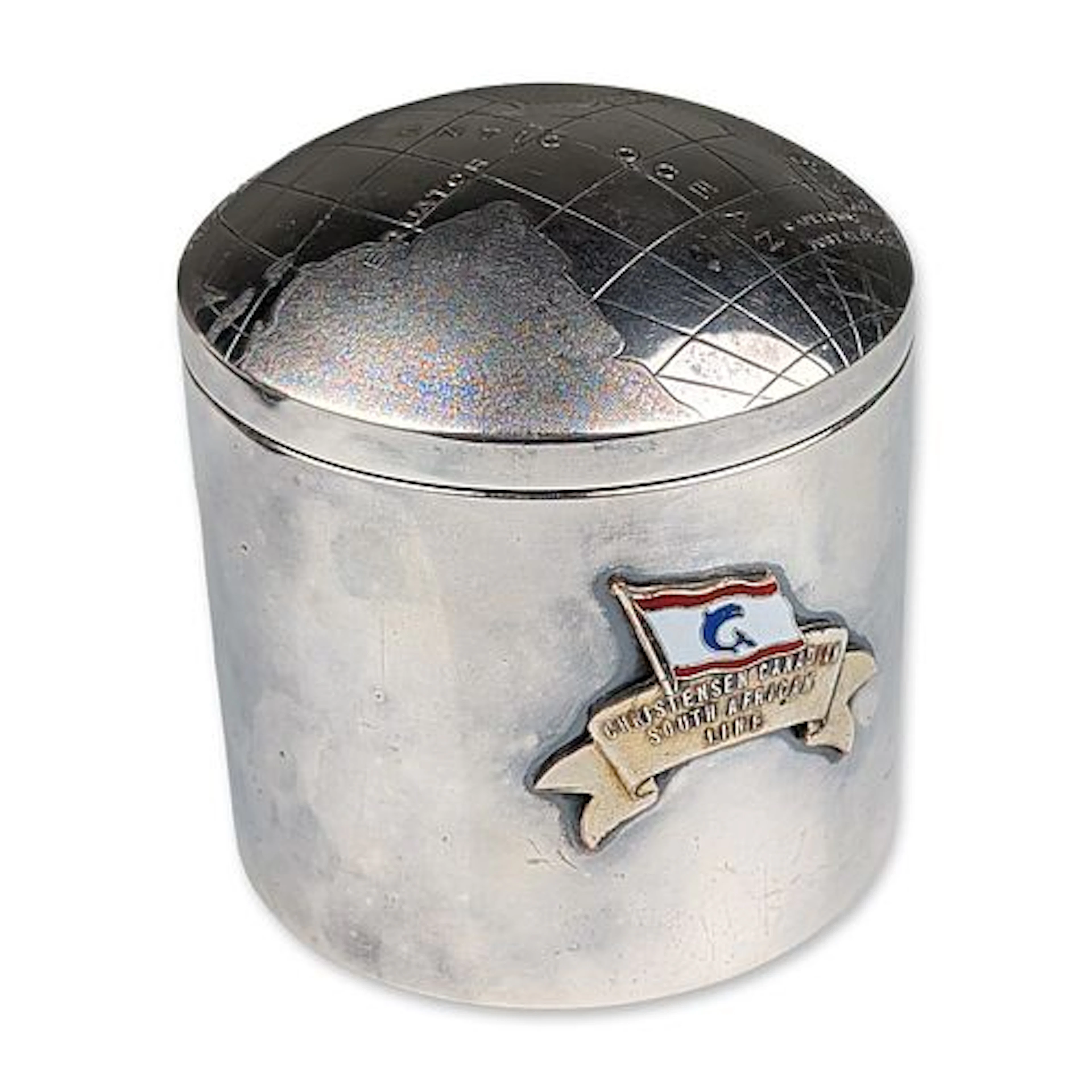 1950s Christensen Canadian South African Line Silverplate Maritime Canister