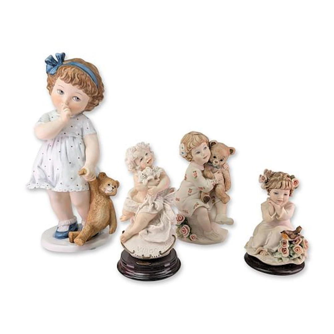 4pc Giuseppe Armani Florence Cold-Cast Porcelain and Porcelain Figurines