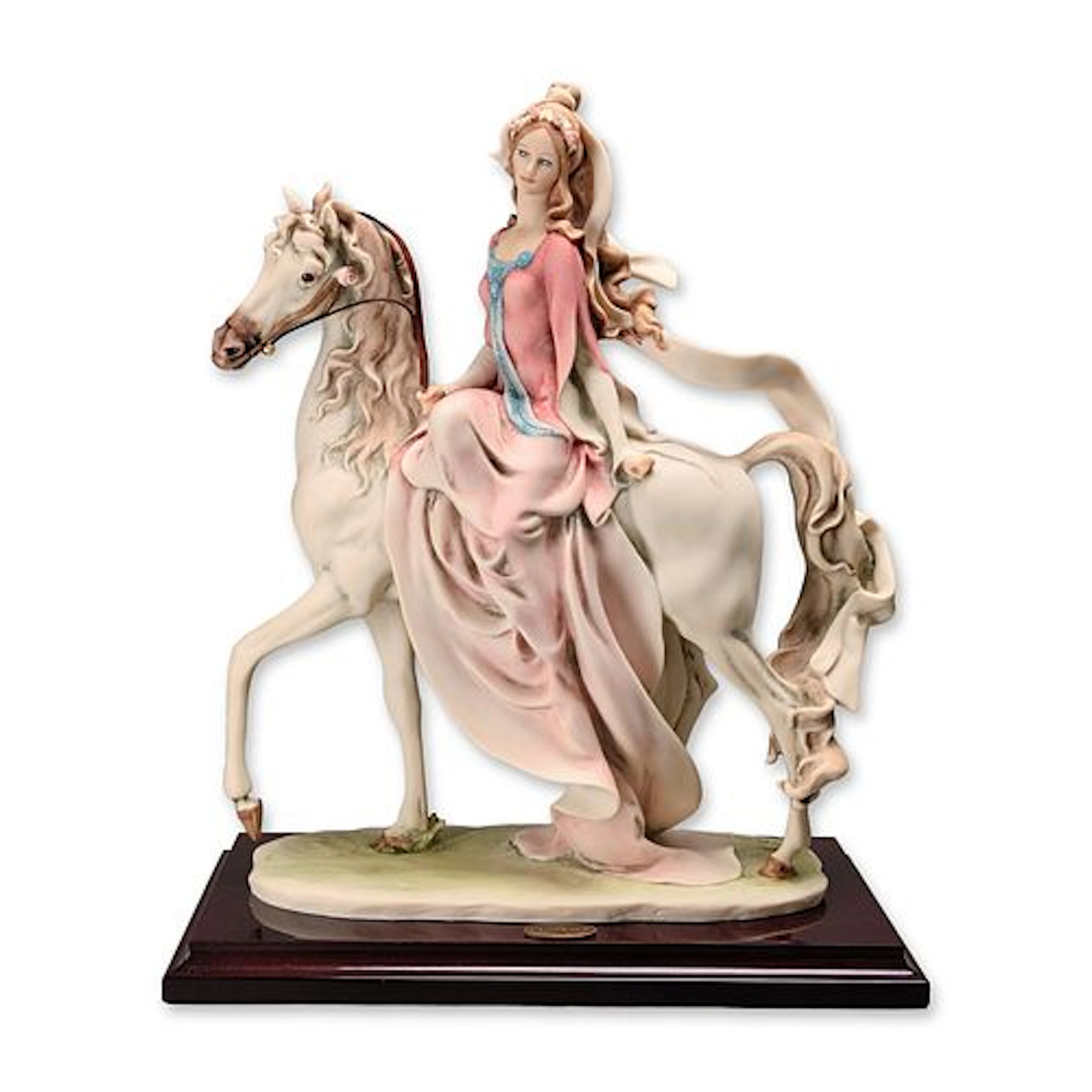 Giuseppe Armani Florence Cold-Cast Porcelain Lady on Horse Sculpture 0695E