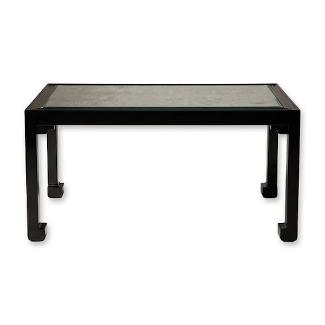 Chinese Hardstone-Inlaid and Lacquered Wood Low Table, Qing Dynasty