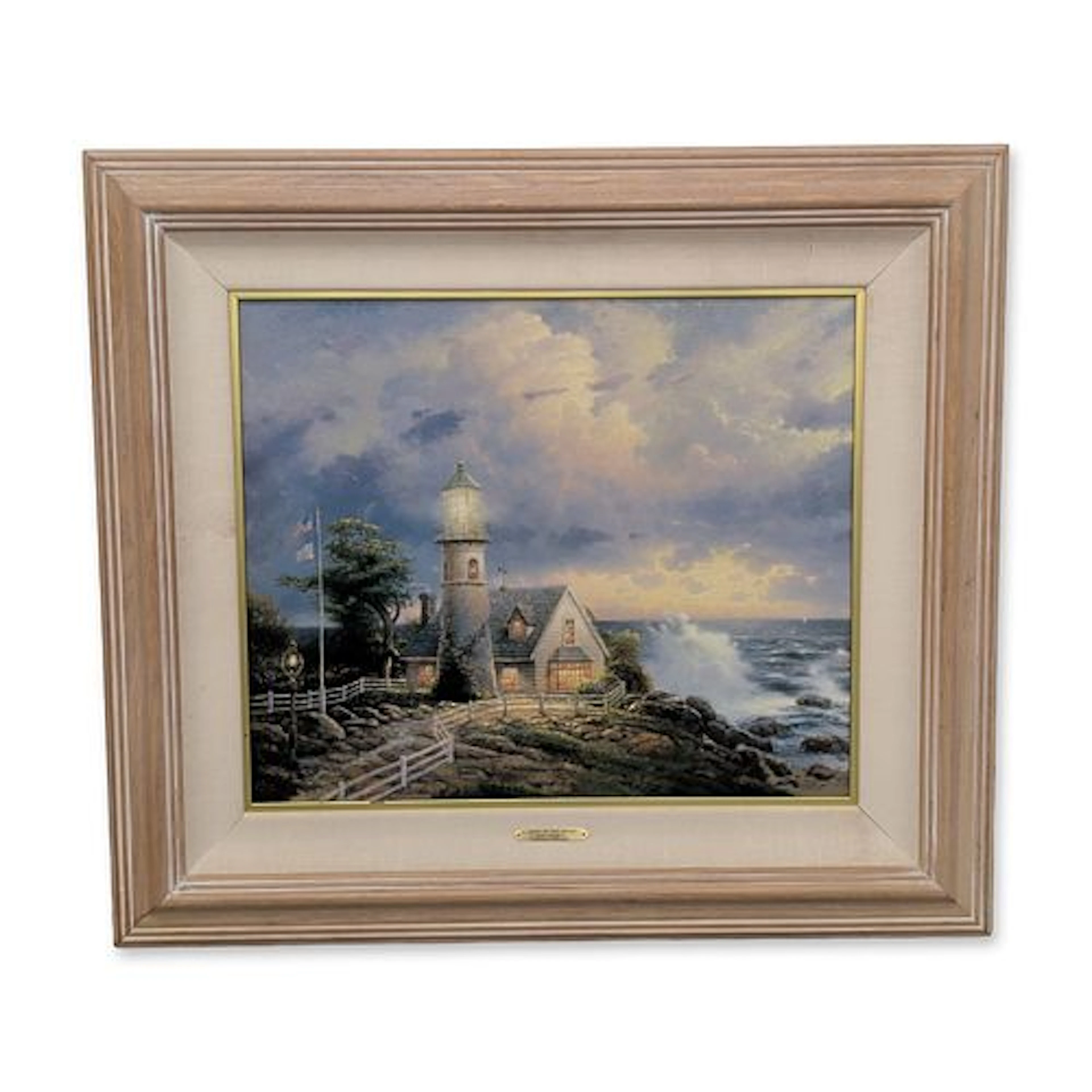 Thomas Kinkade Framed Seaside Memories II Offset Lithograph, A Light