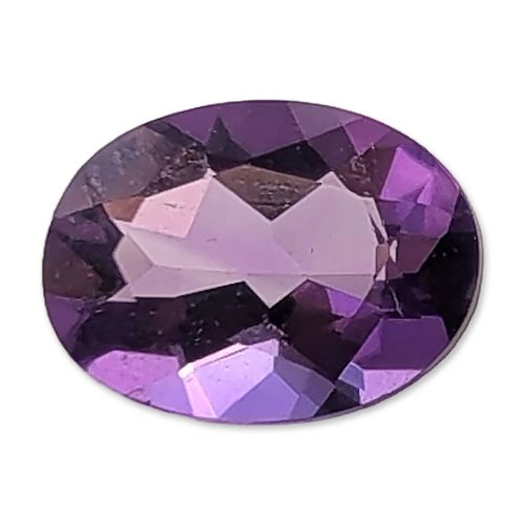 Oval Faceted Purple Amethyst Gemstone