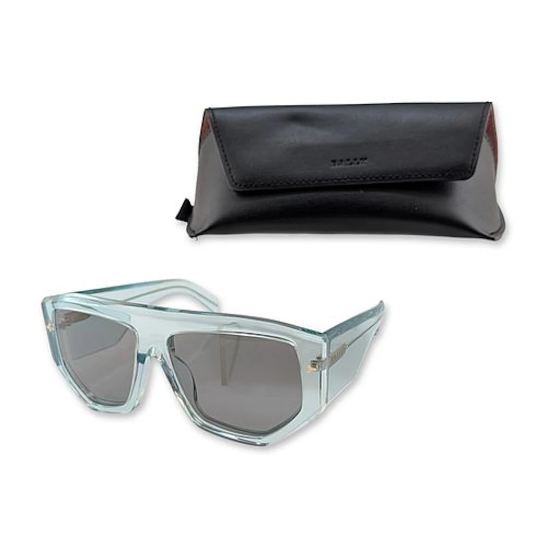 Bally Italian Geometric Acetate Sunglasses with Case