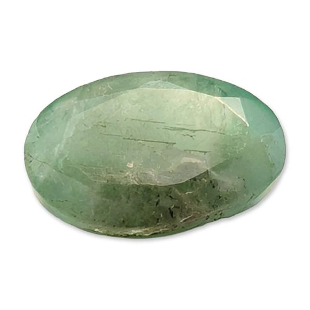 Oval Faceted Green Emerald Gemstone