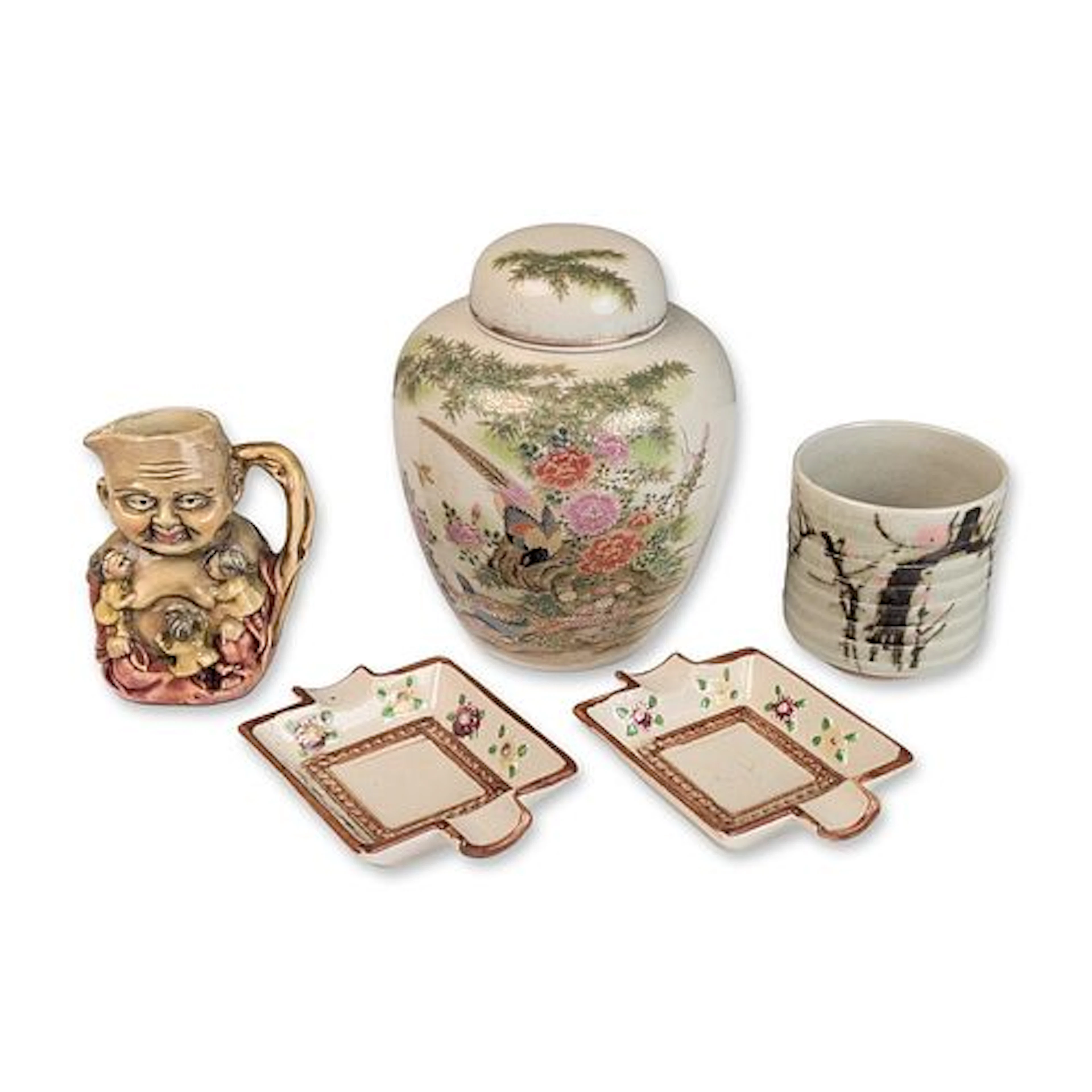5pc Vintage Japanese Ceramics and Novelty Pottery