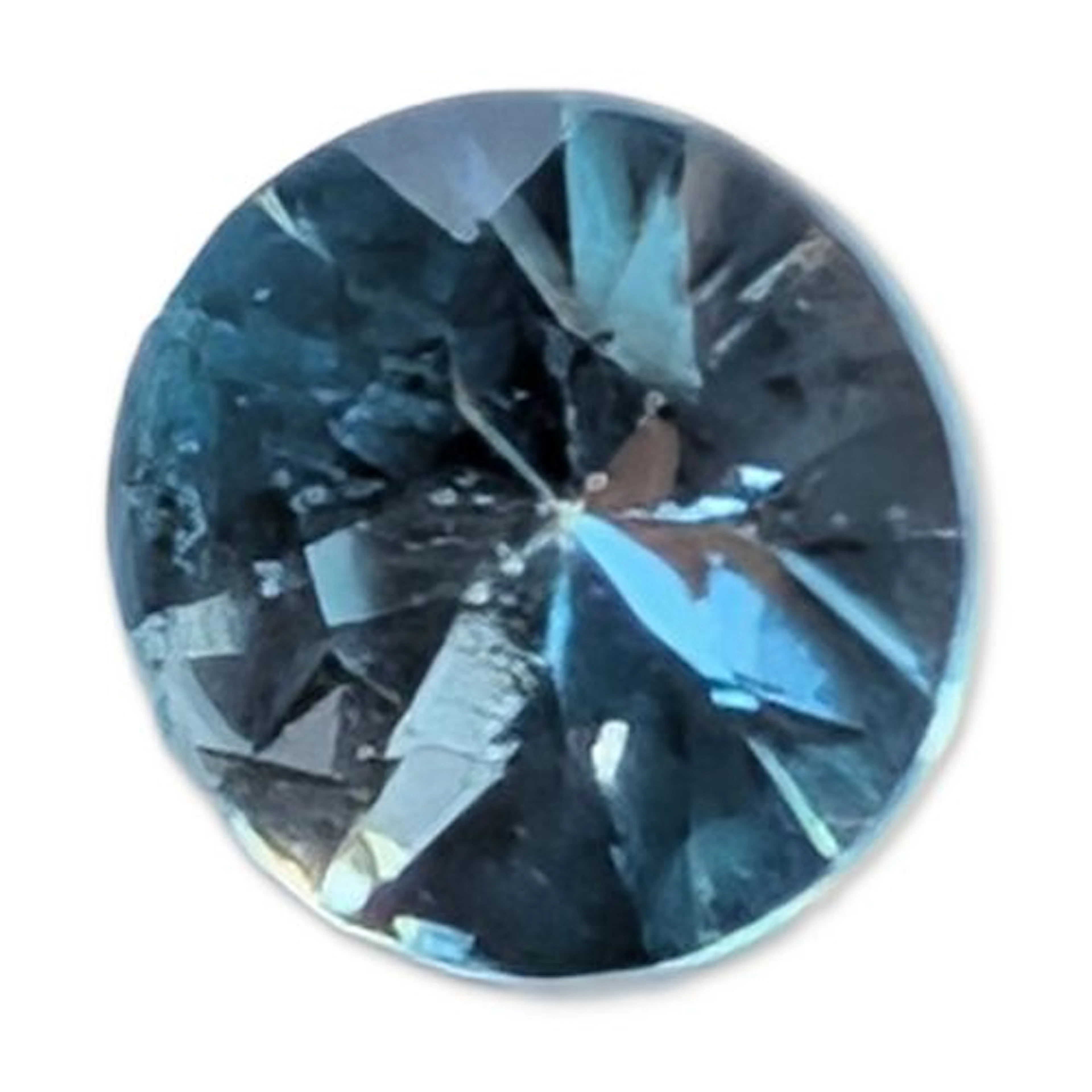 Round Brilliant Cut Faceted Blue Topaz Gemstone
