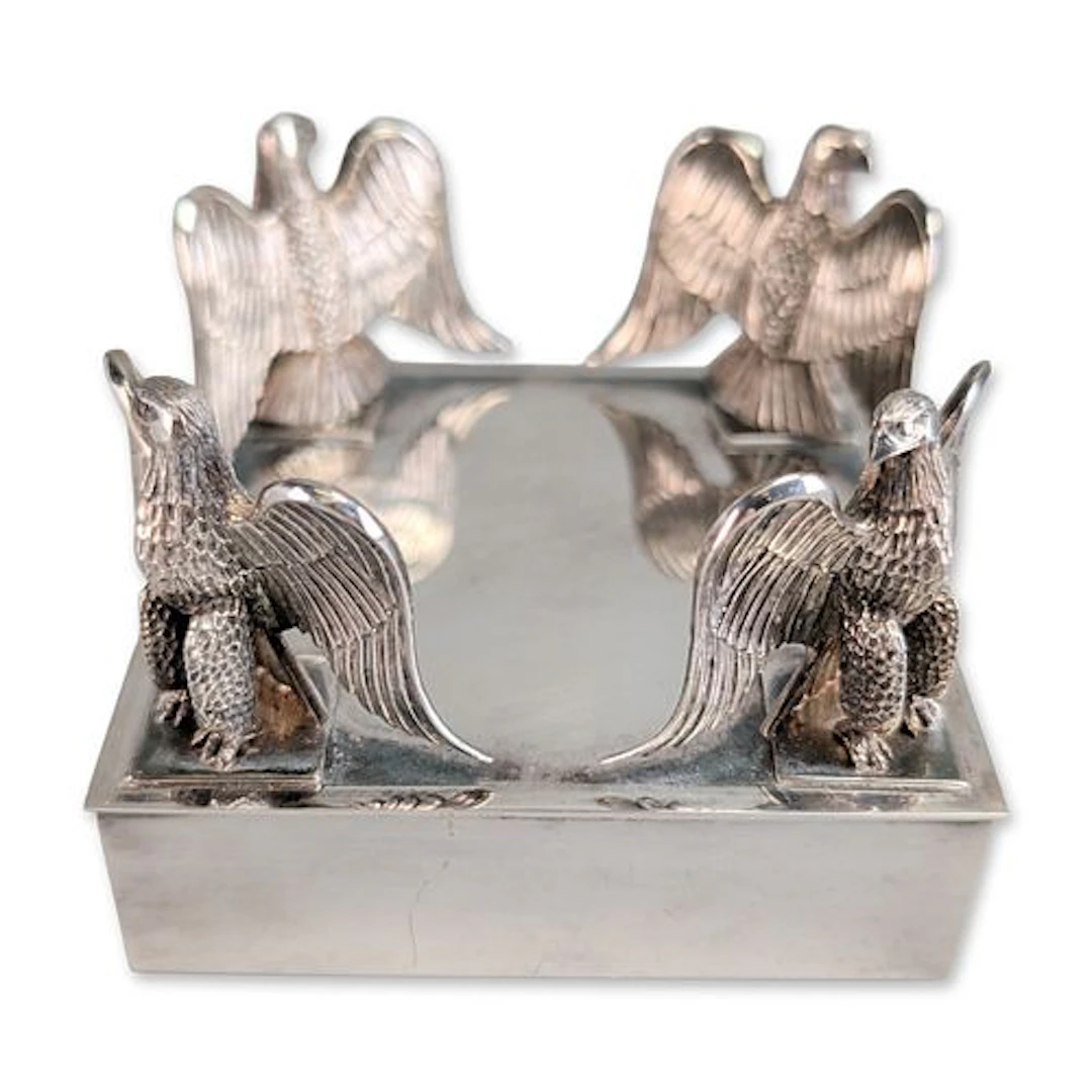 Steuben Sterling Silver Eagle Base Centerpiece