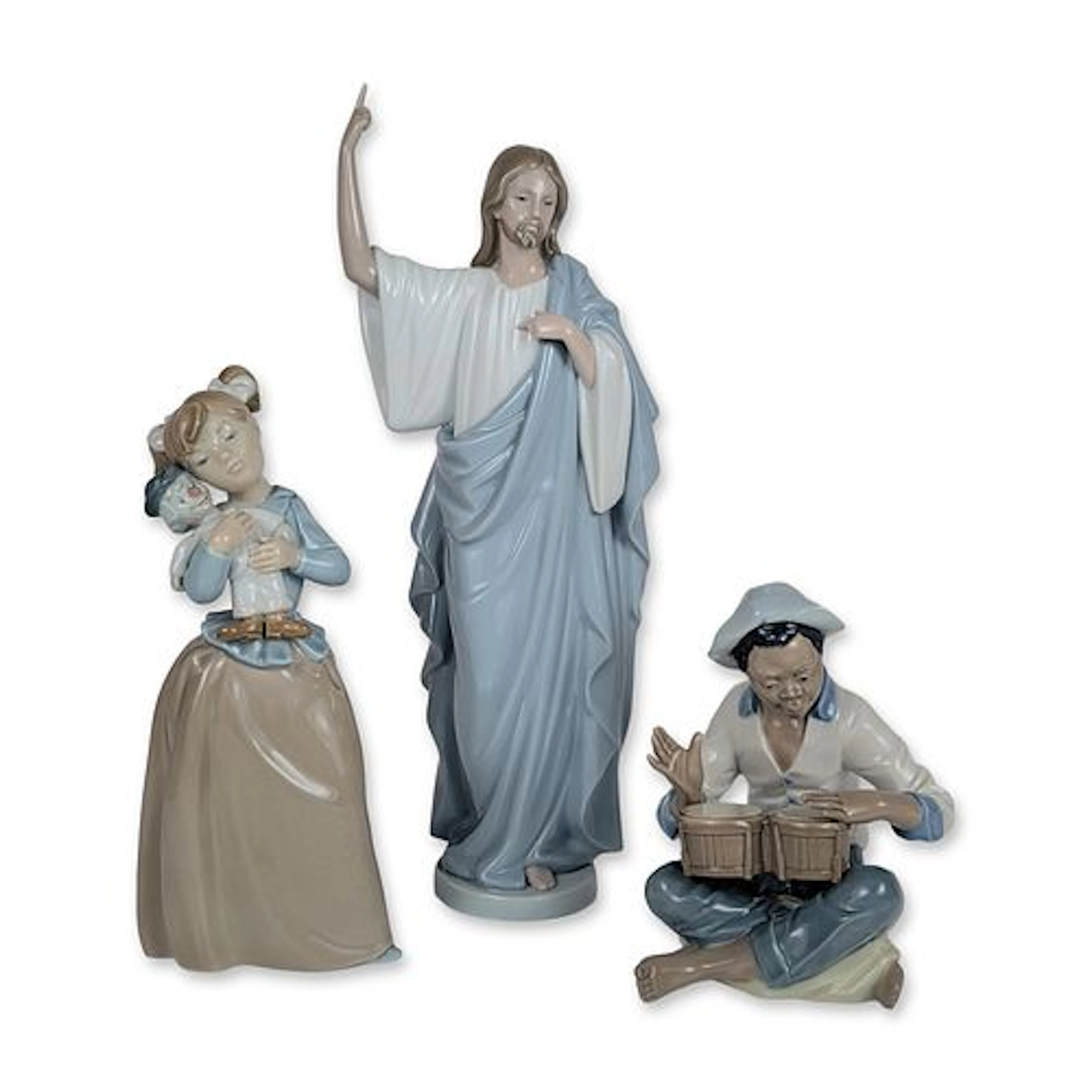 3pc NAO by Lladro Spanish Porcelain Sculpture and Figurines