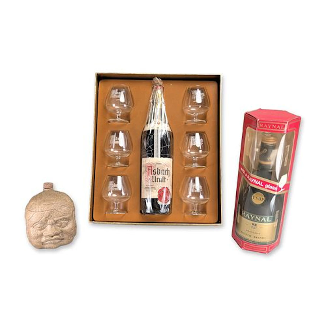 3pc European French and German Brandy w/ Crystal Snifters and Mexican