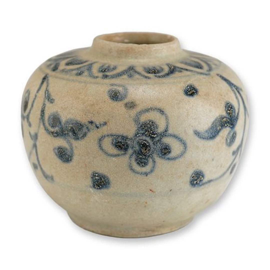 Shipwreck Vietnamese Blue and White Ceramic Jarlet, Late 15th Century
