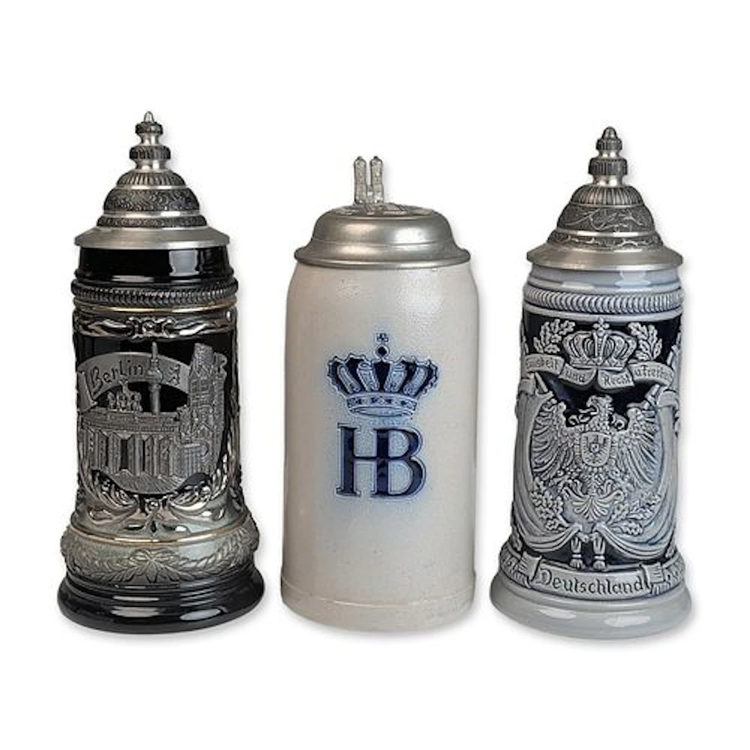3pc Zoller and Born and Hofbrauhaus Munich German Beer Steins